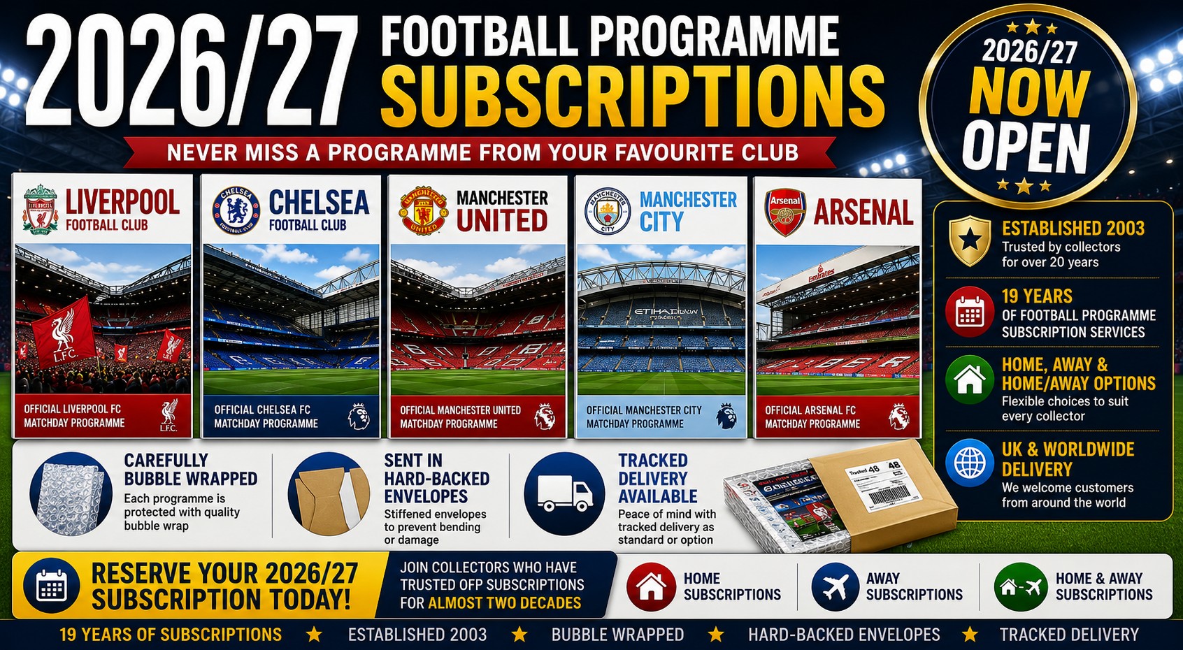 2026/27 Football Programme Subscriptions Now Open