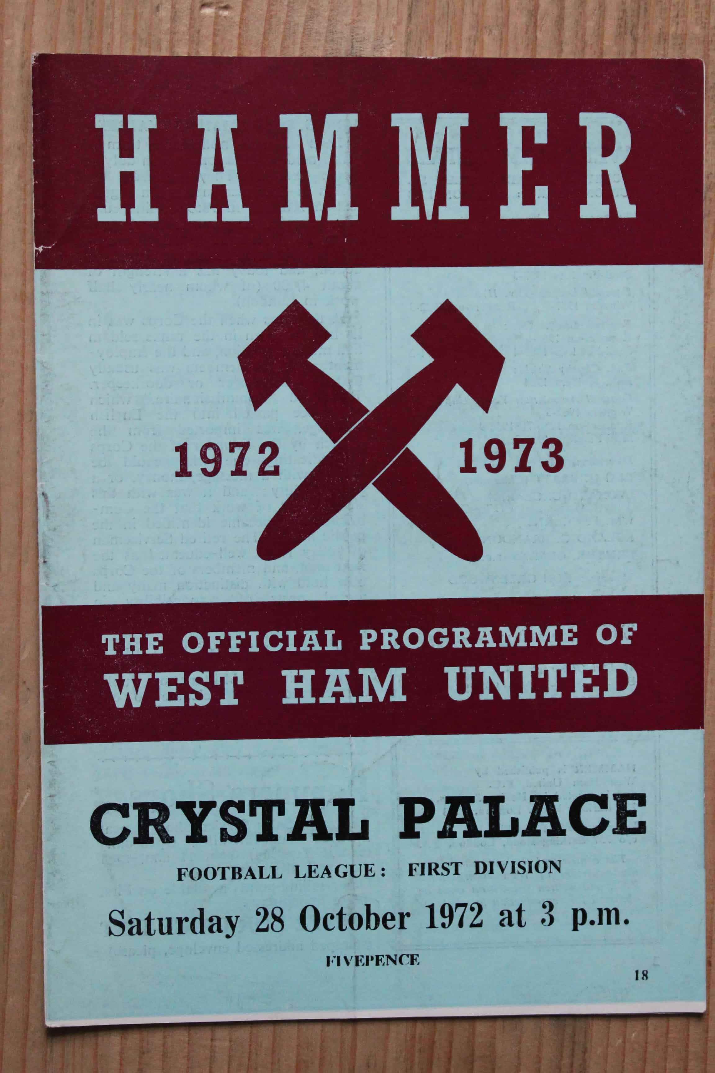 West Ham United FC v Crystal Palace FC