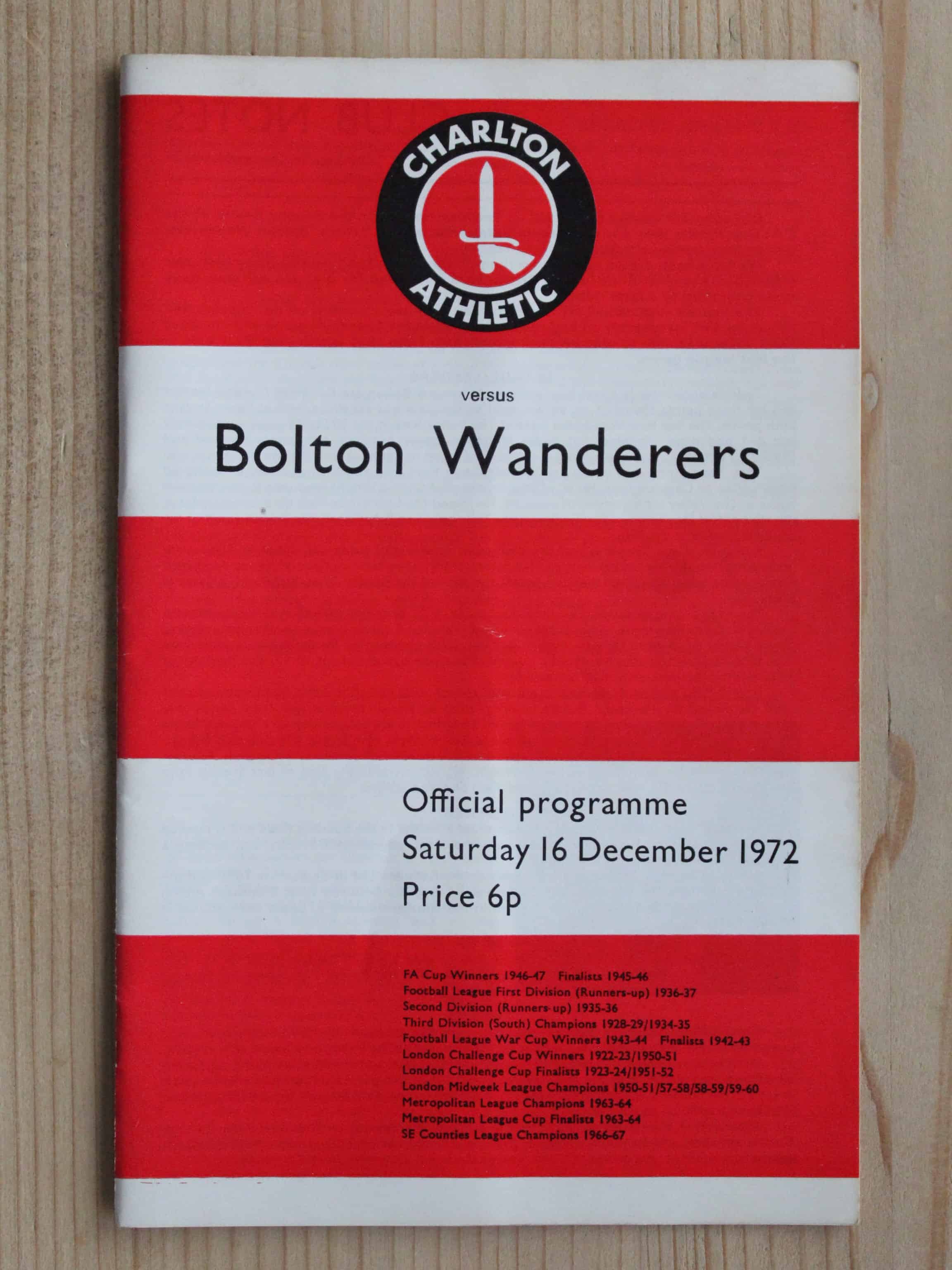 Charlton Athletic FC v Bolton Wanderers FC