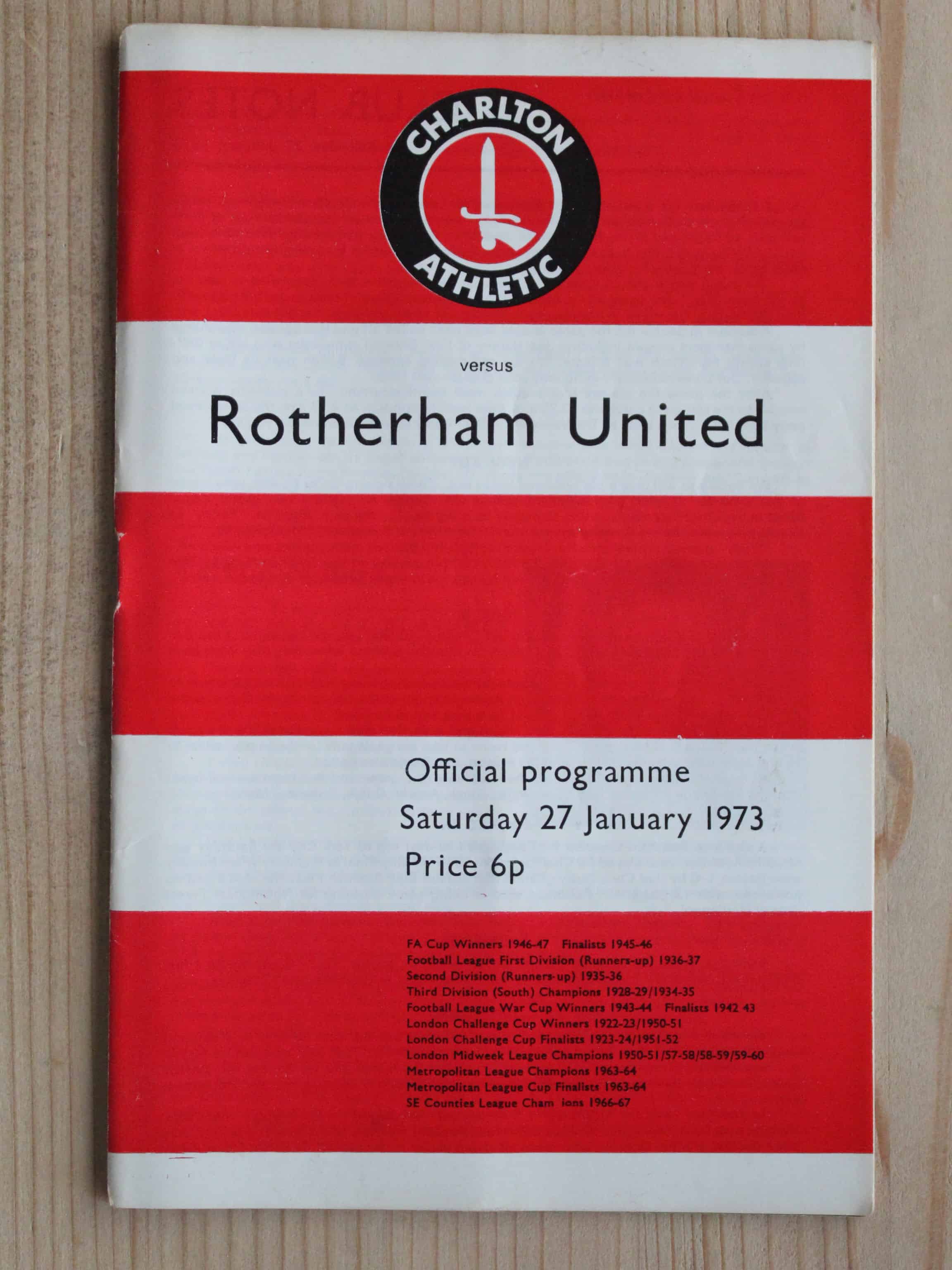 Charlton Athletic FC v Rotherham United FC