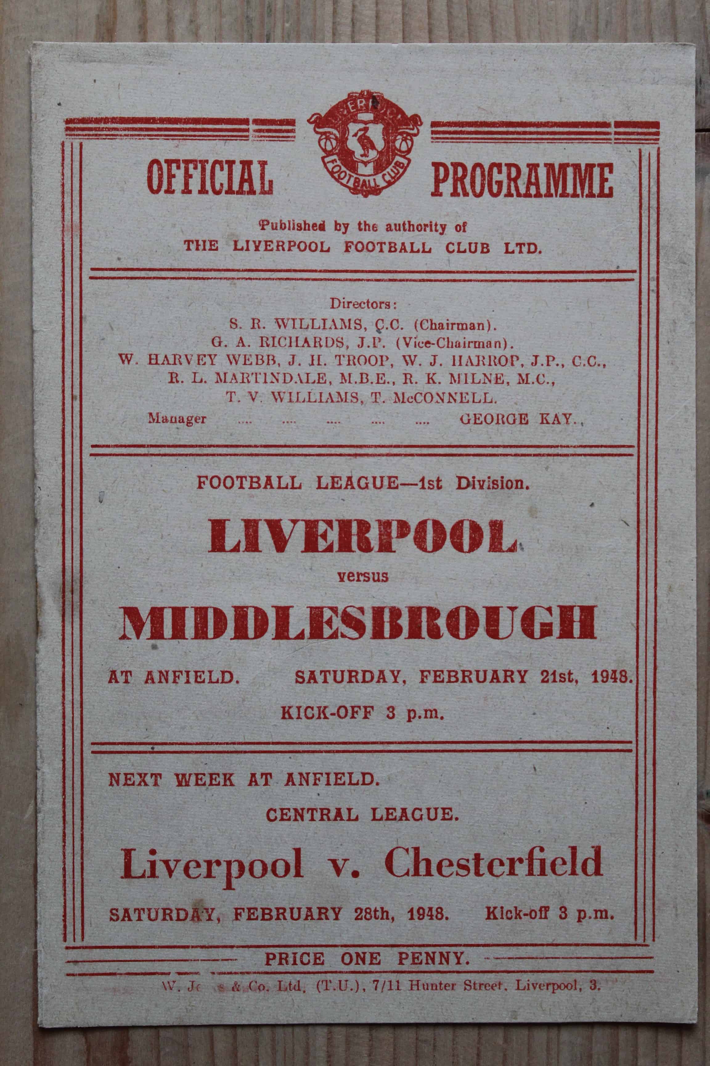 Liverpool FC v Middlesbrough FC