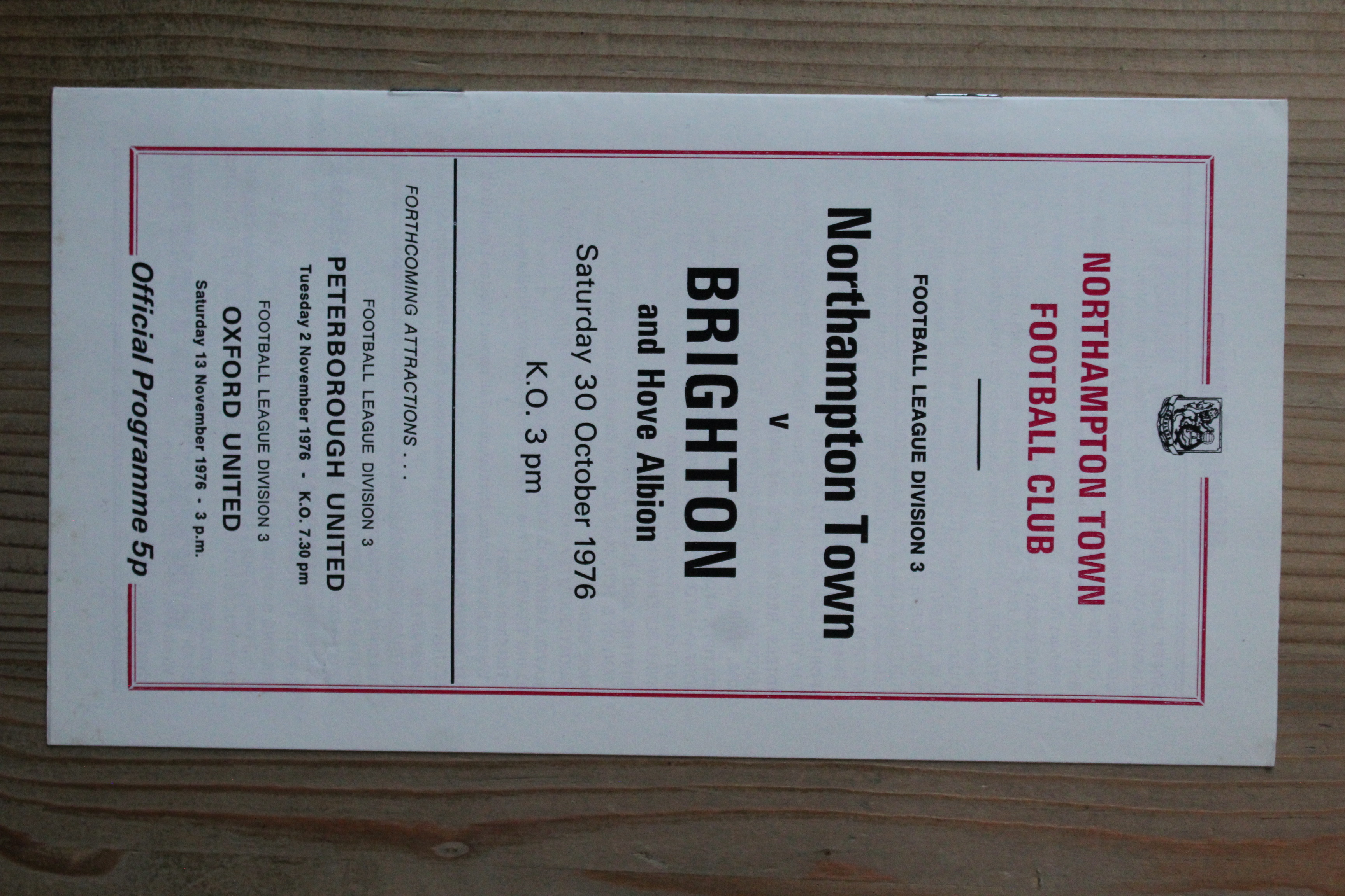 Northampton Town FC v Brighton & Hove Albion FC