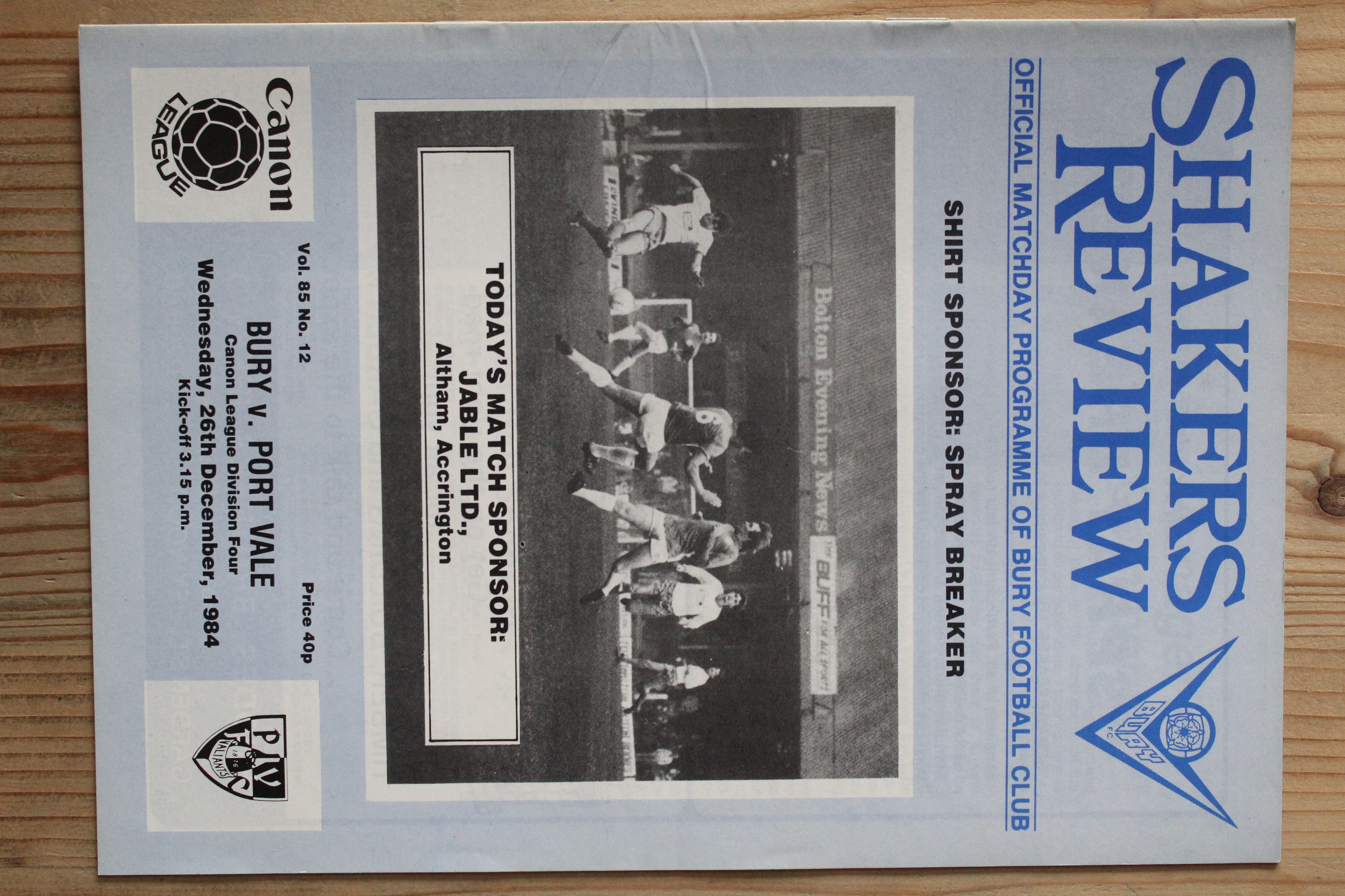 Bury FC v Port Vale FC