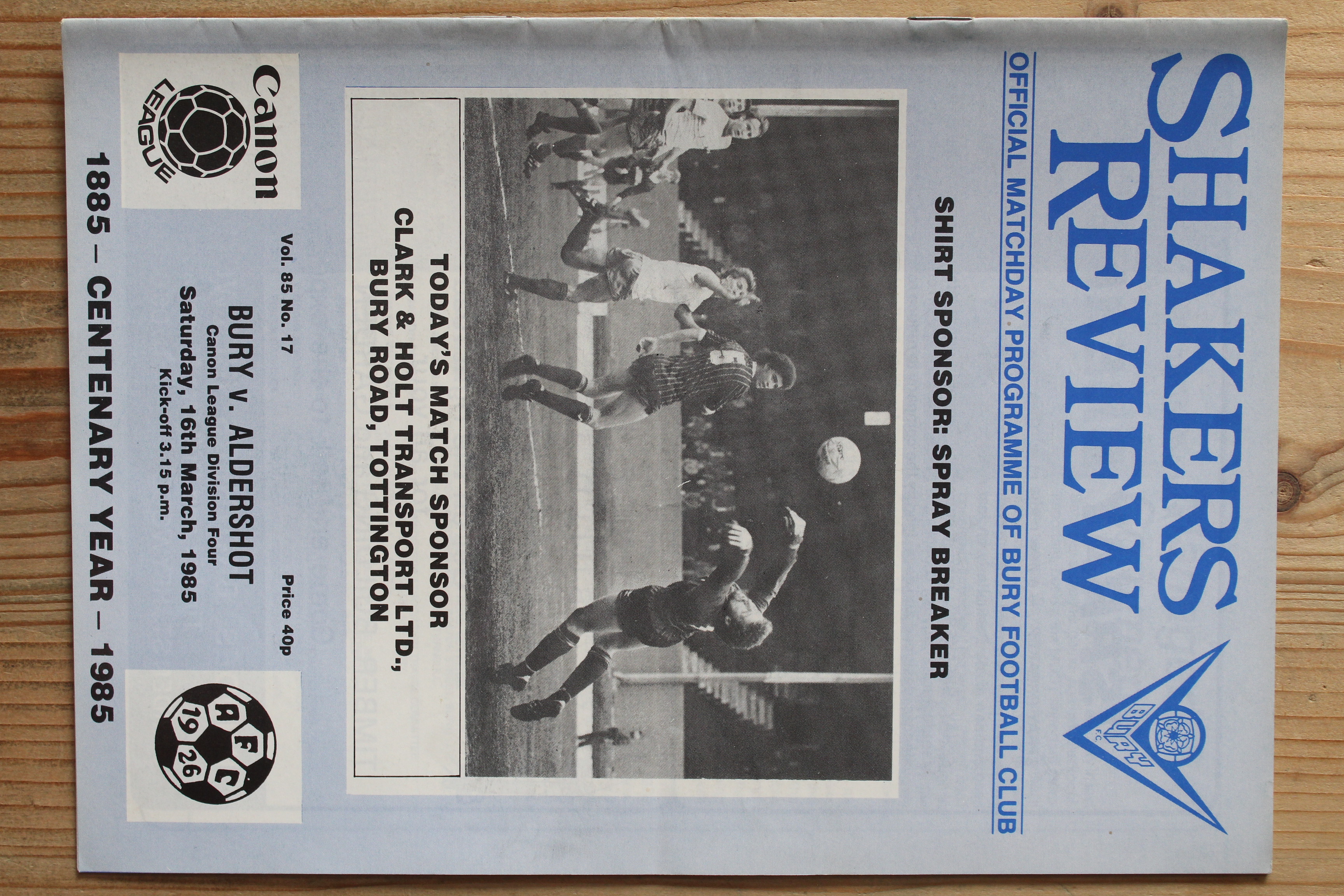 Bury FC v Aldershot F.C