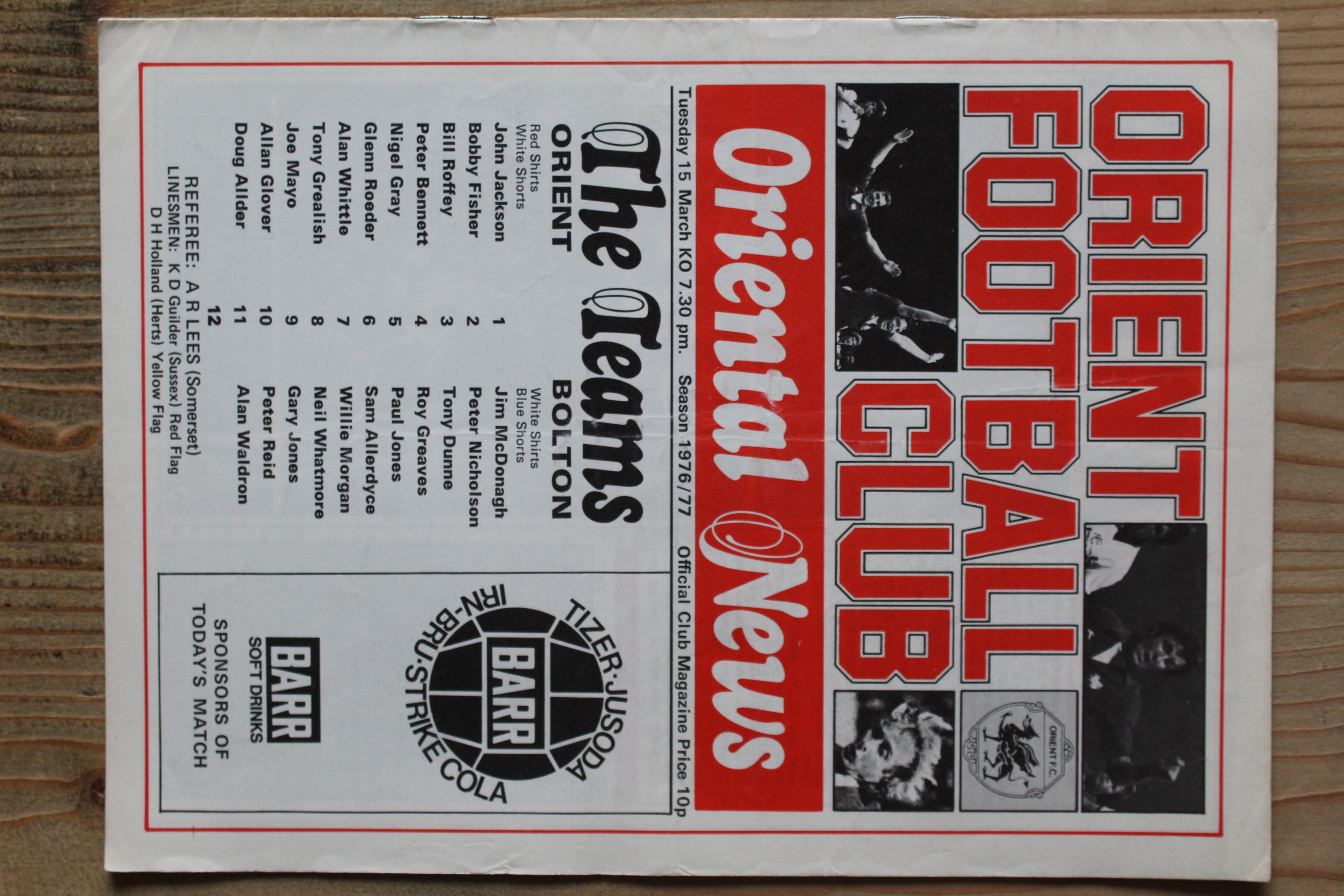 Orient v Bolton Wanderers FC