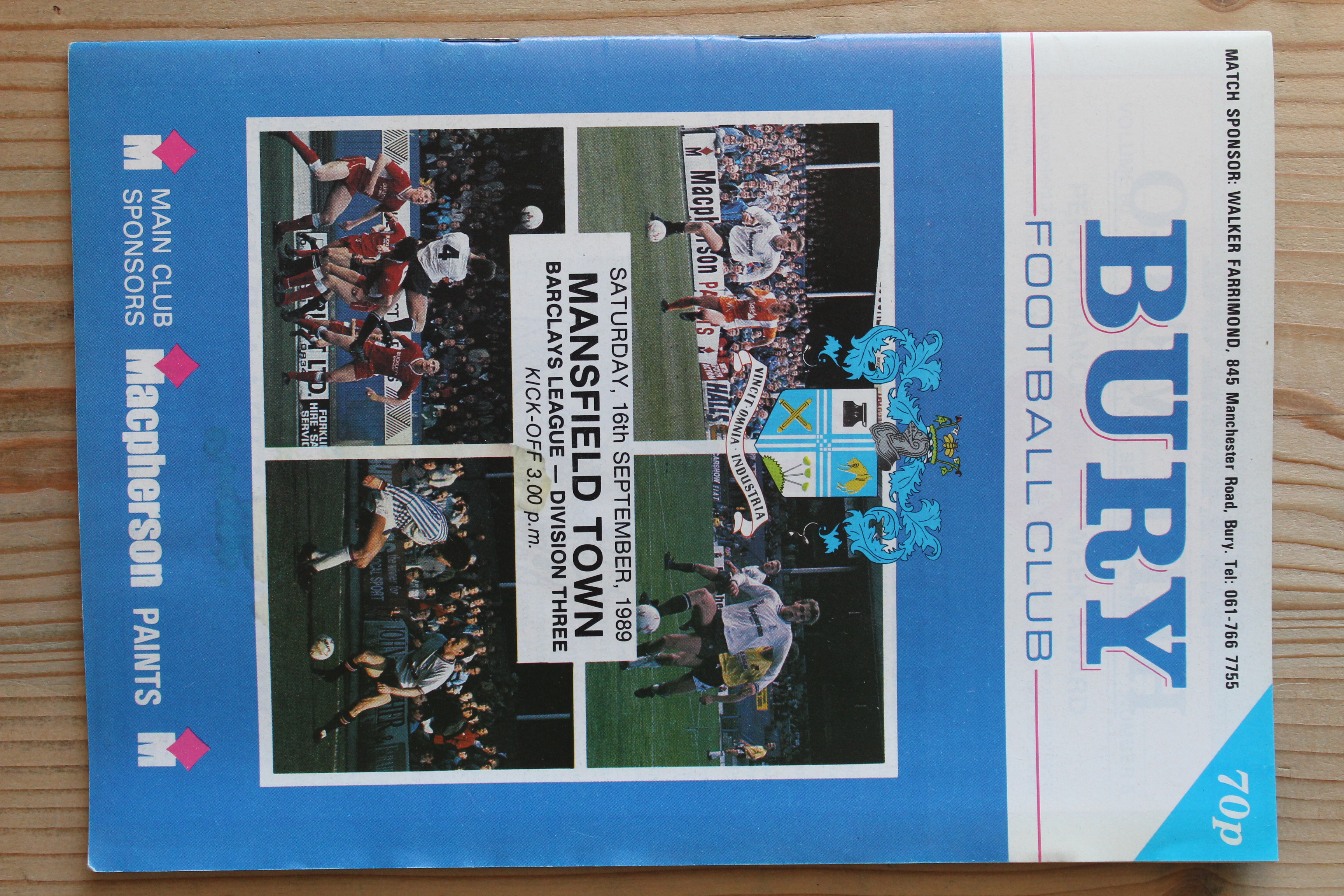 Bury FC v Mansfield Town FC