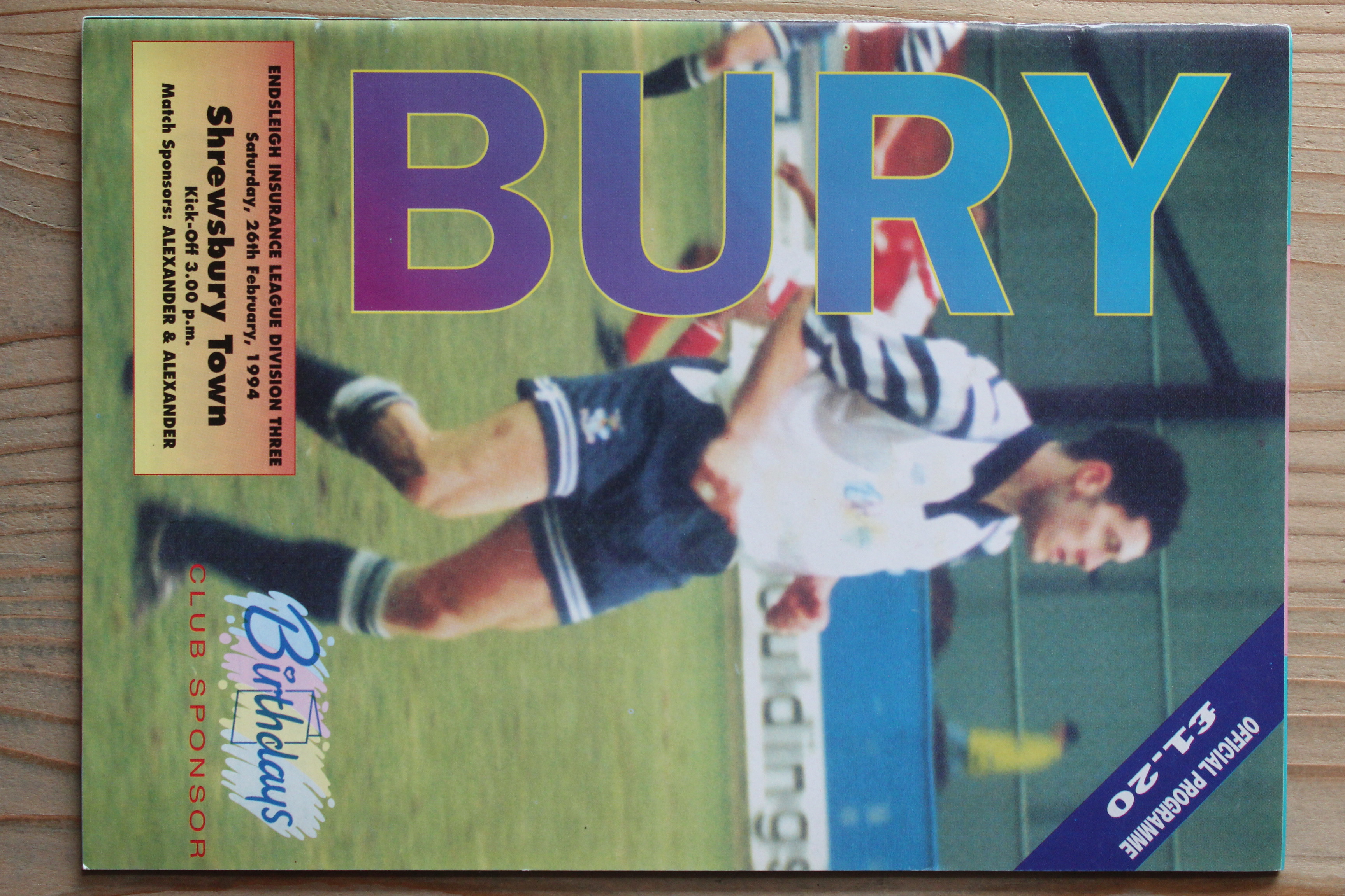 Bury FC v Shrewsbury Town FC