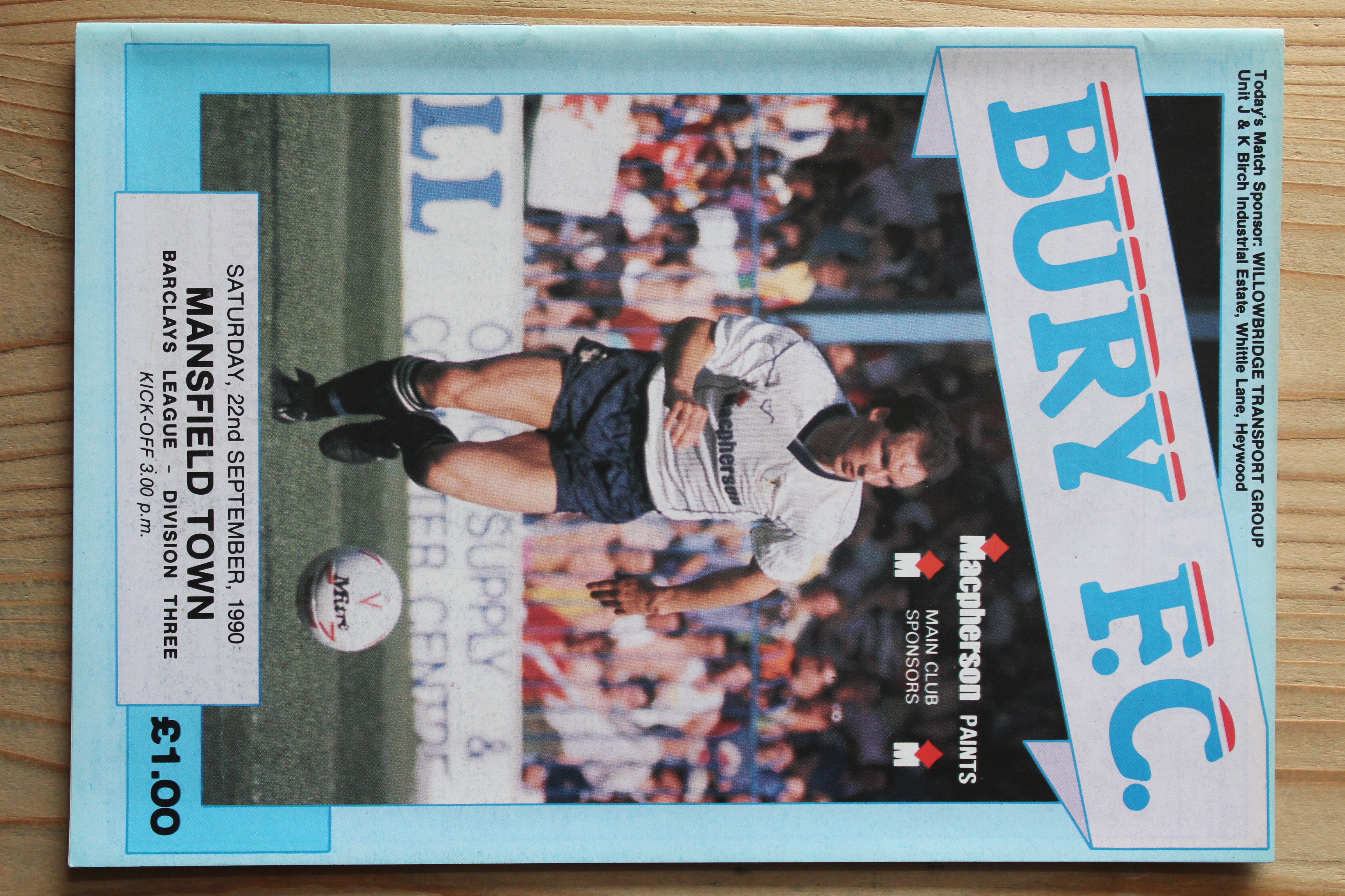 Bury FC v Mansfield Town FC