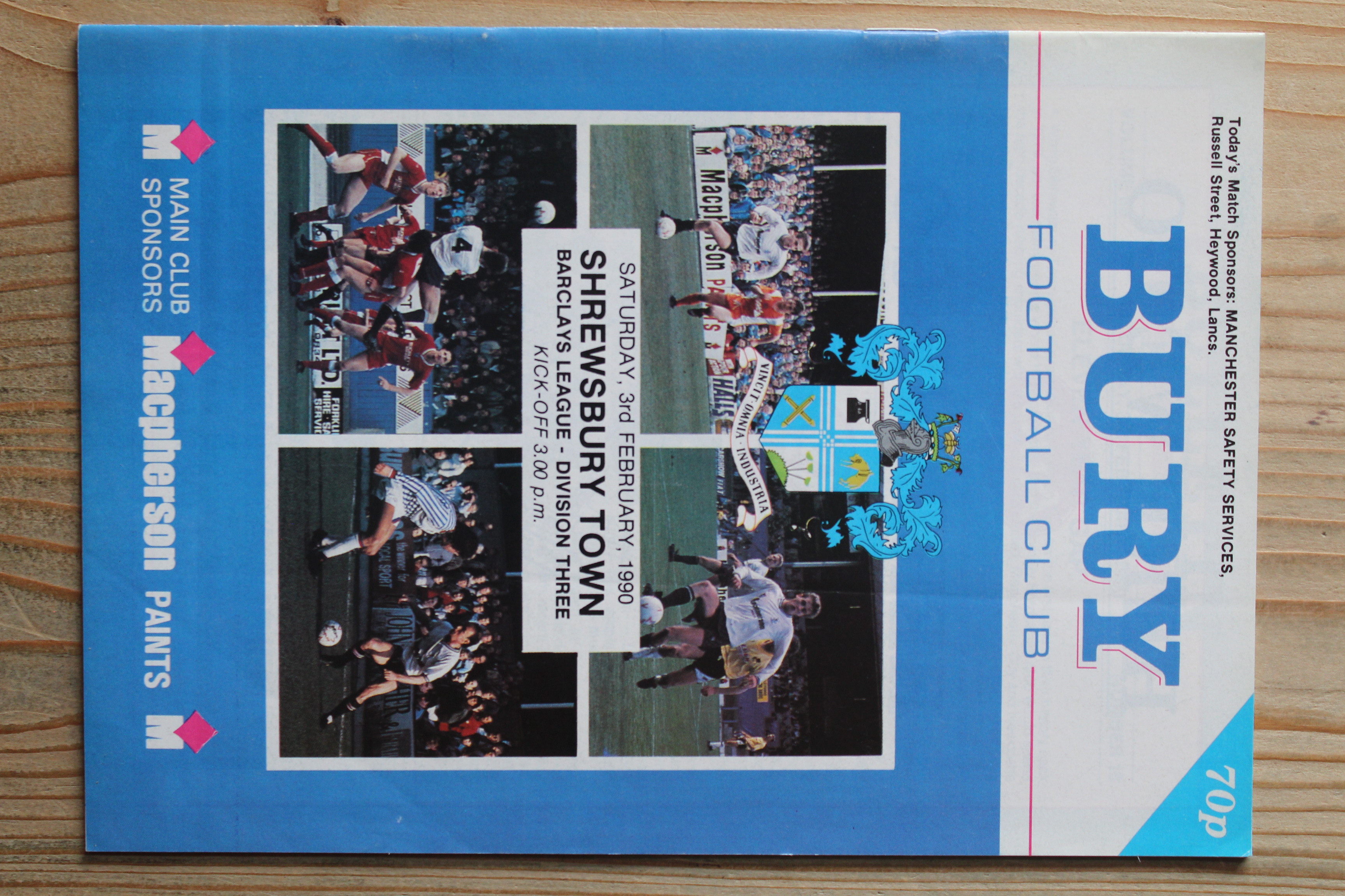 Bury FC v Shrewsbury Town FC