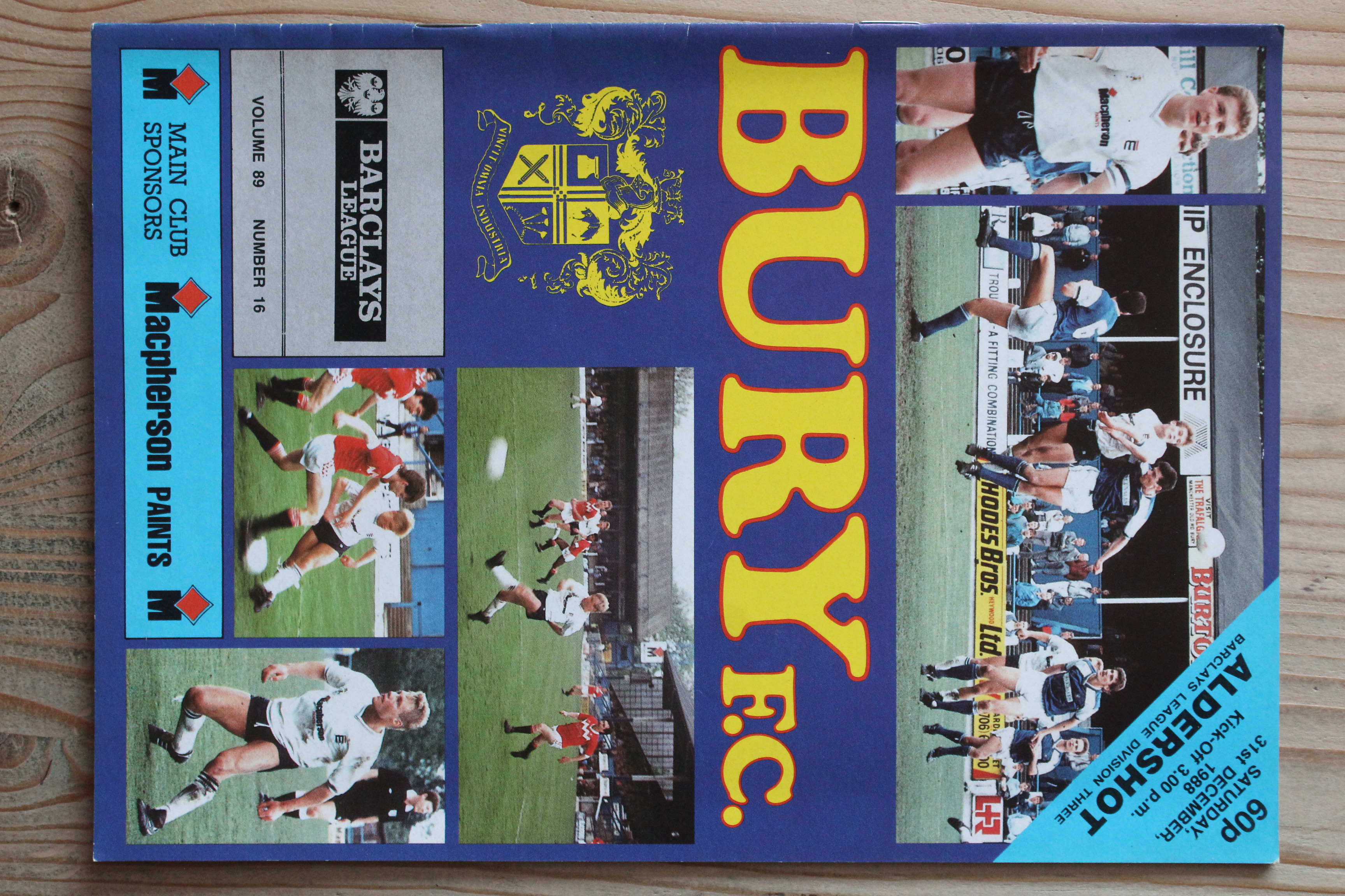 Bury FC v Aldershot F.C
