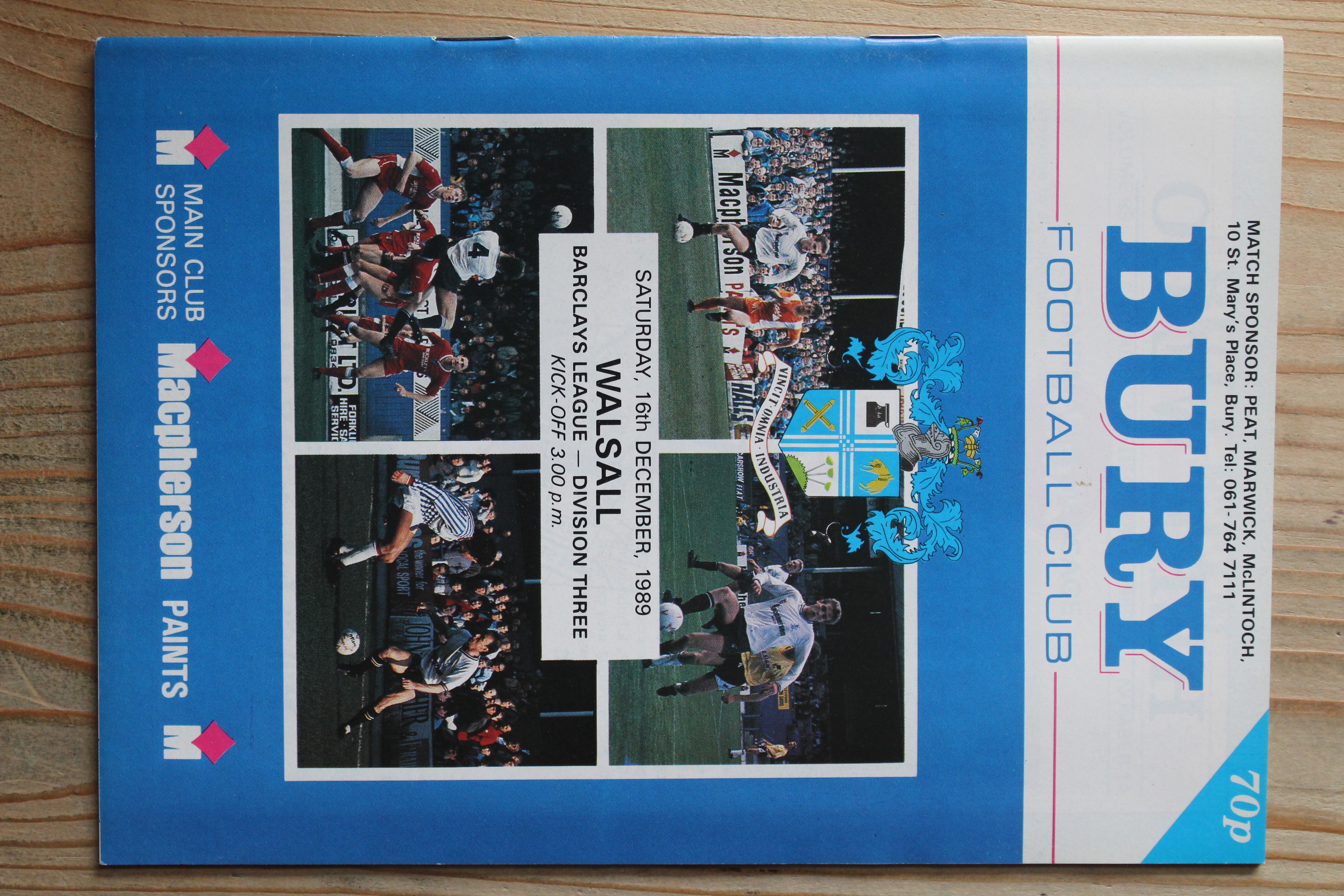 Bury FC v Walsall FC