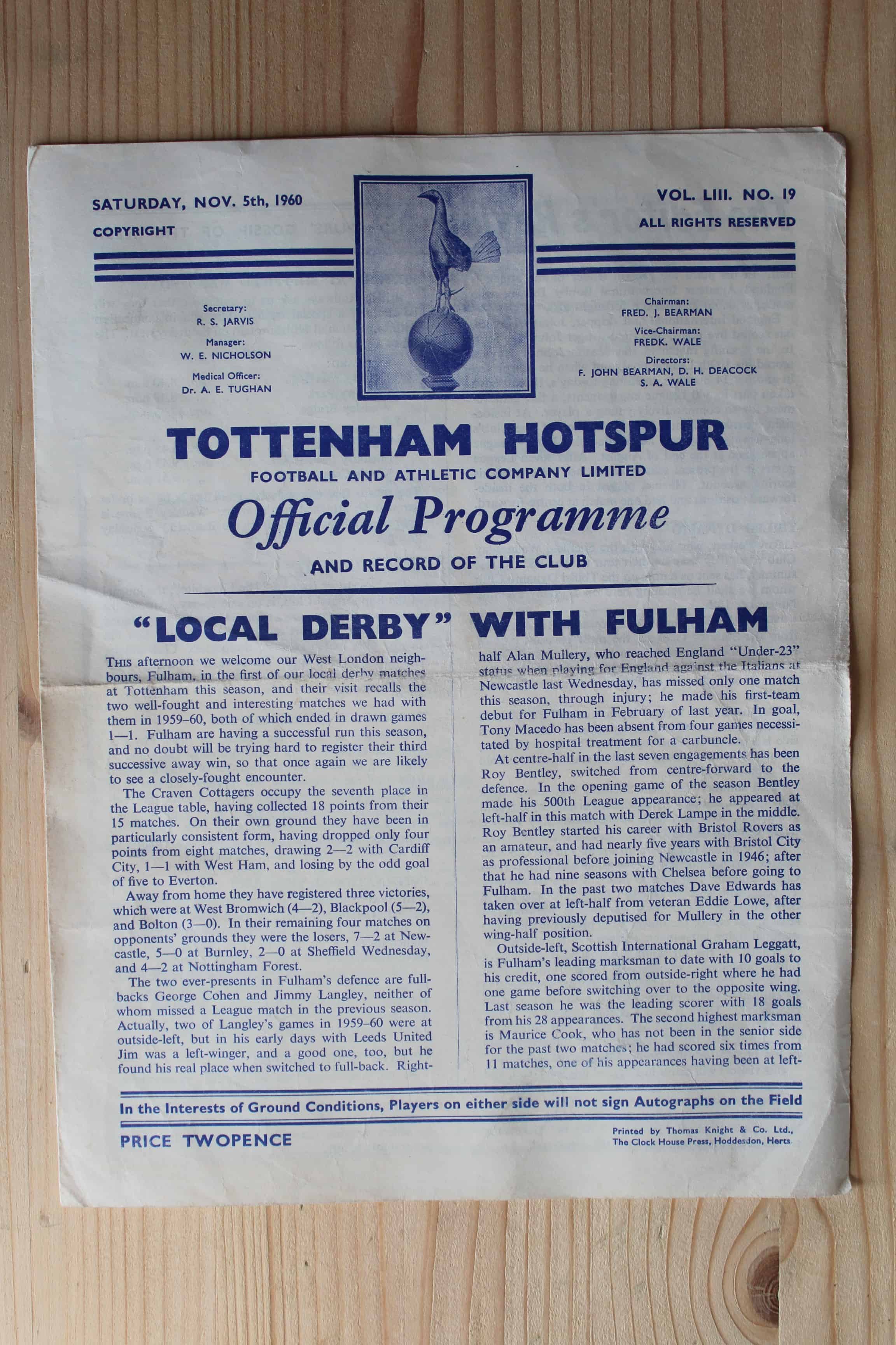 Tottenham Hotspur FC v Fulham FC