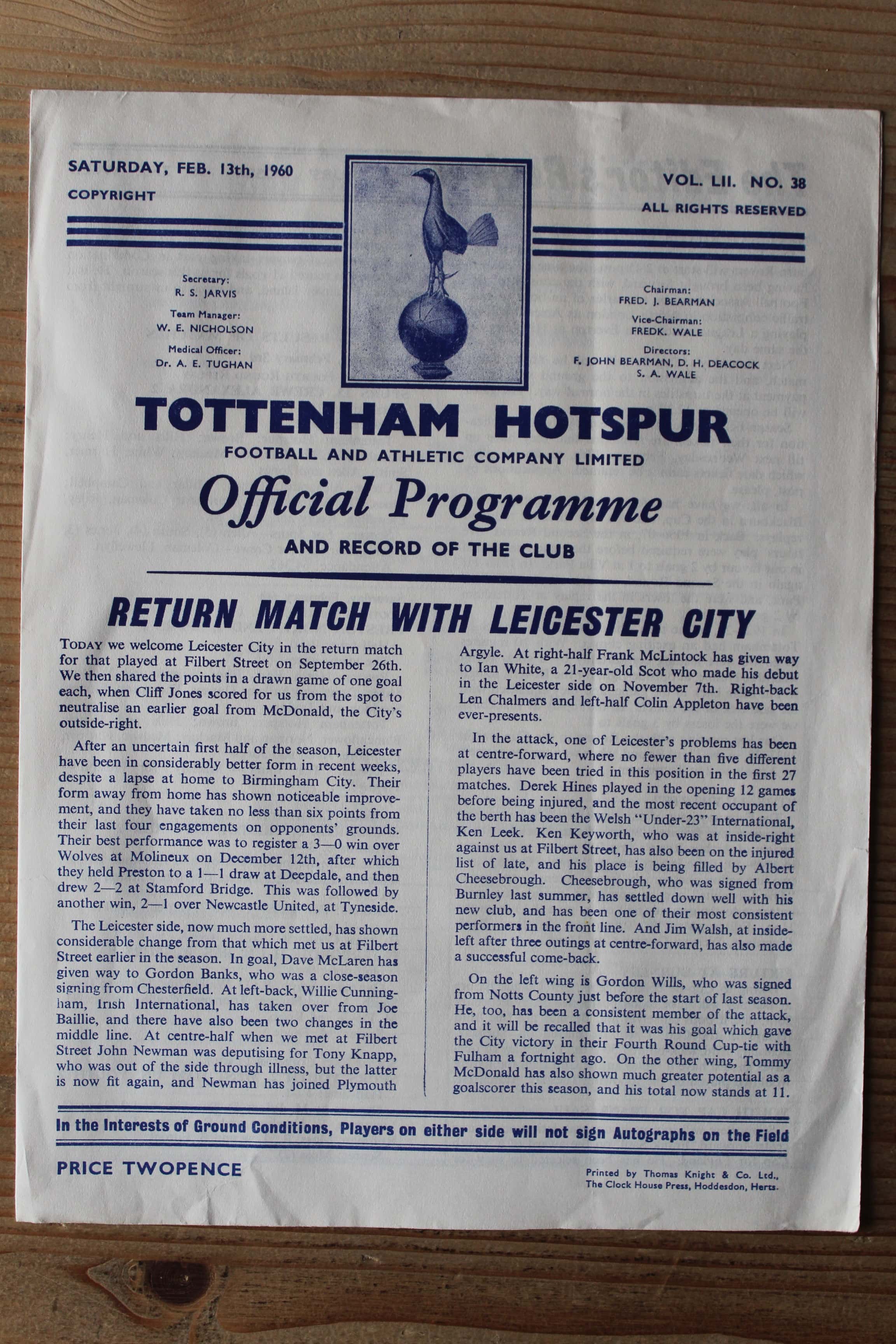 Tottenham Hotspur FC v Leicester City FC