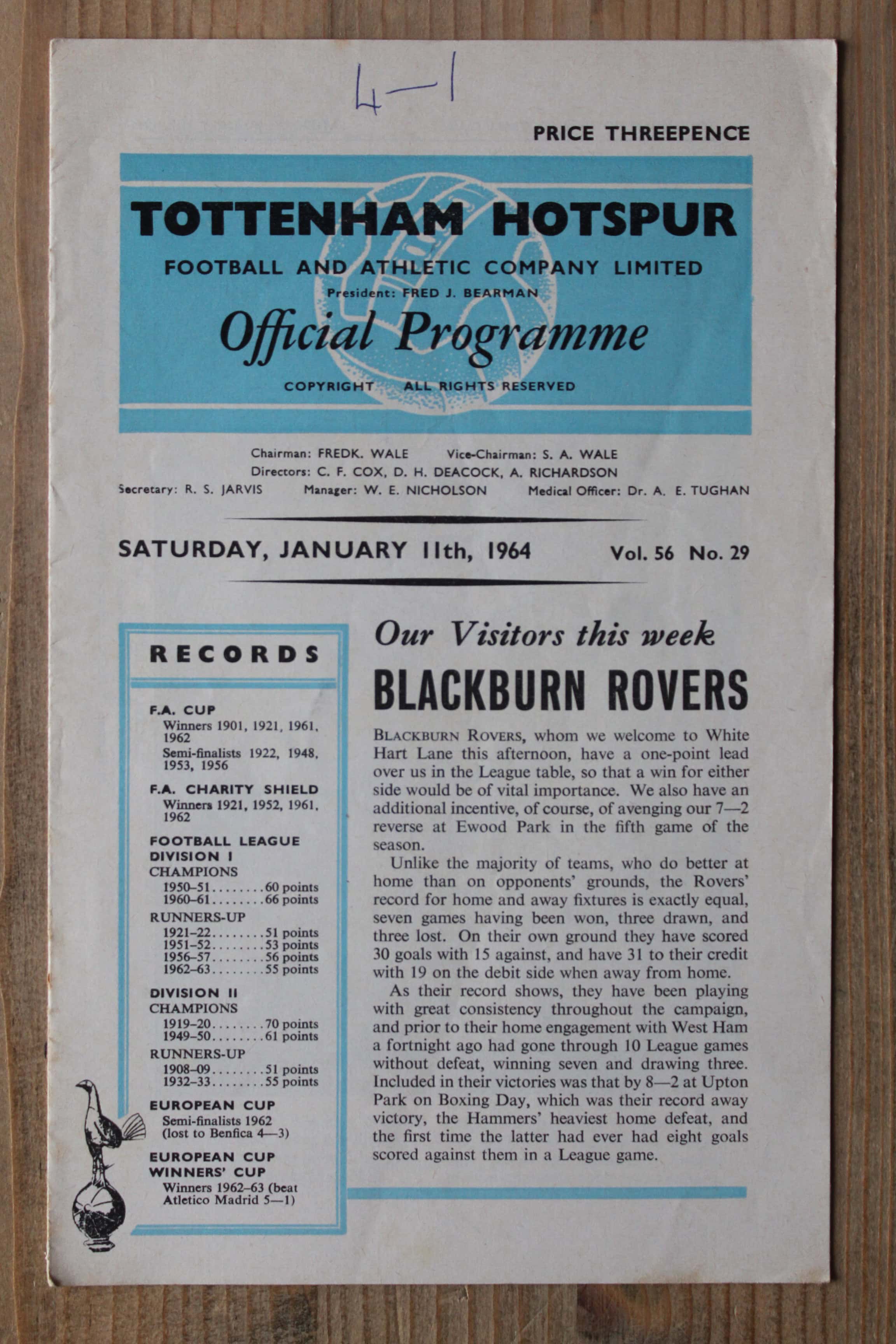 Tottenham Hotspur FC v Blackburn Rovers FC