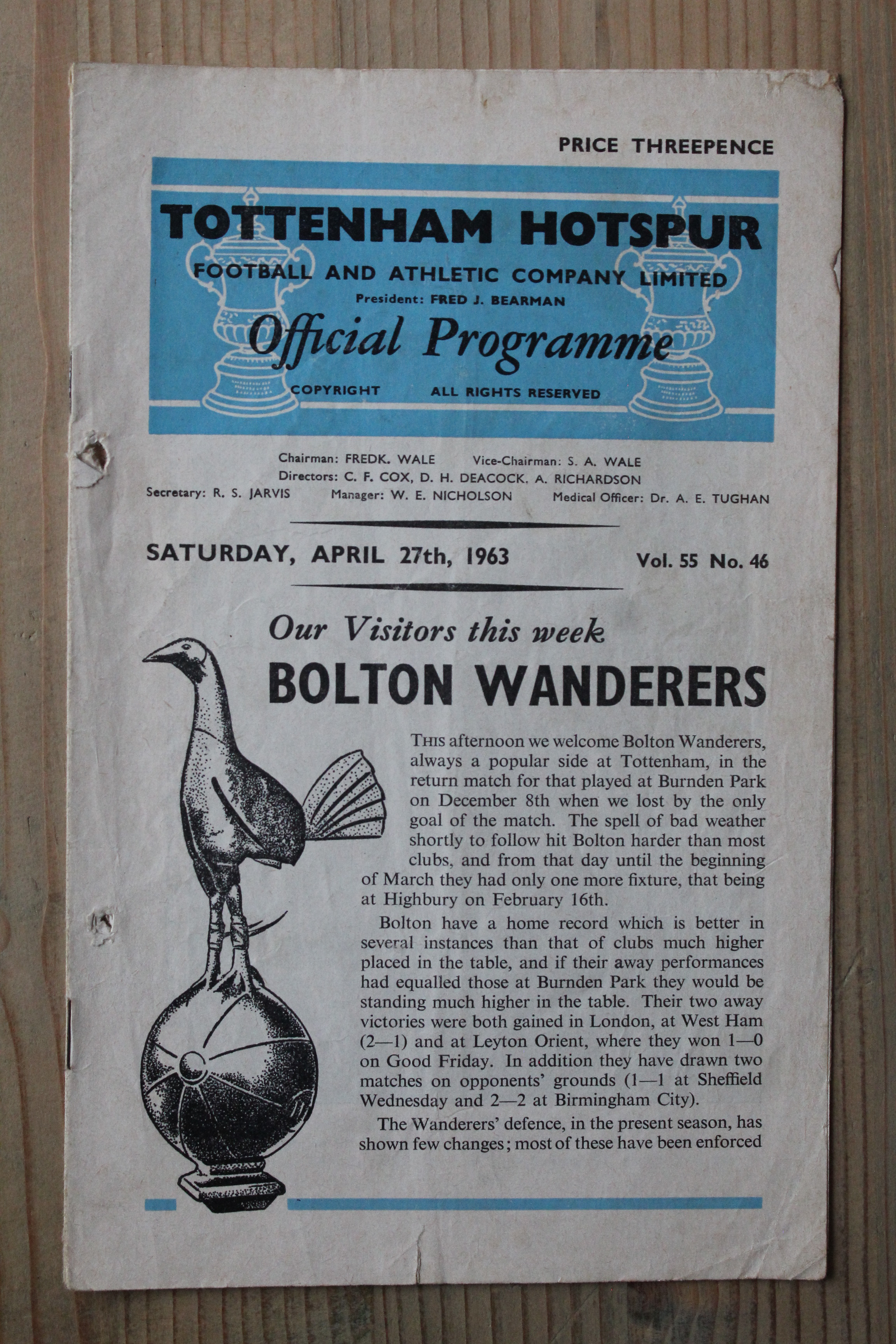 Tottenham Hotspur FC v Bolton Wanderers FC