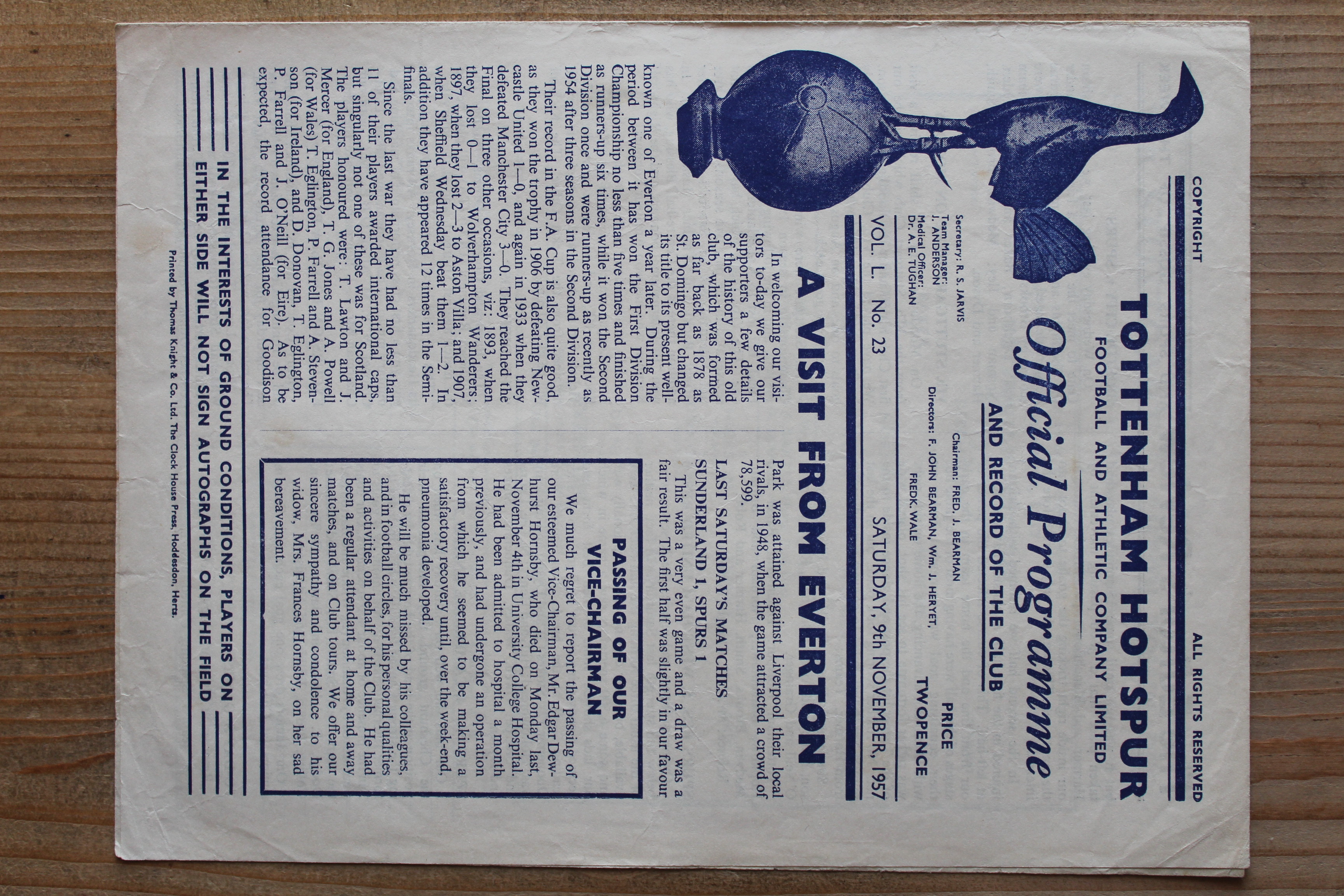 Tottenham Hotspur FC v Everton FC
