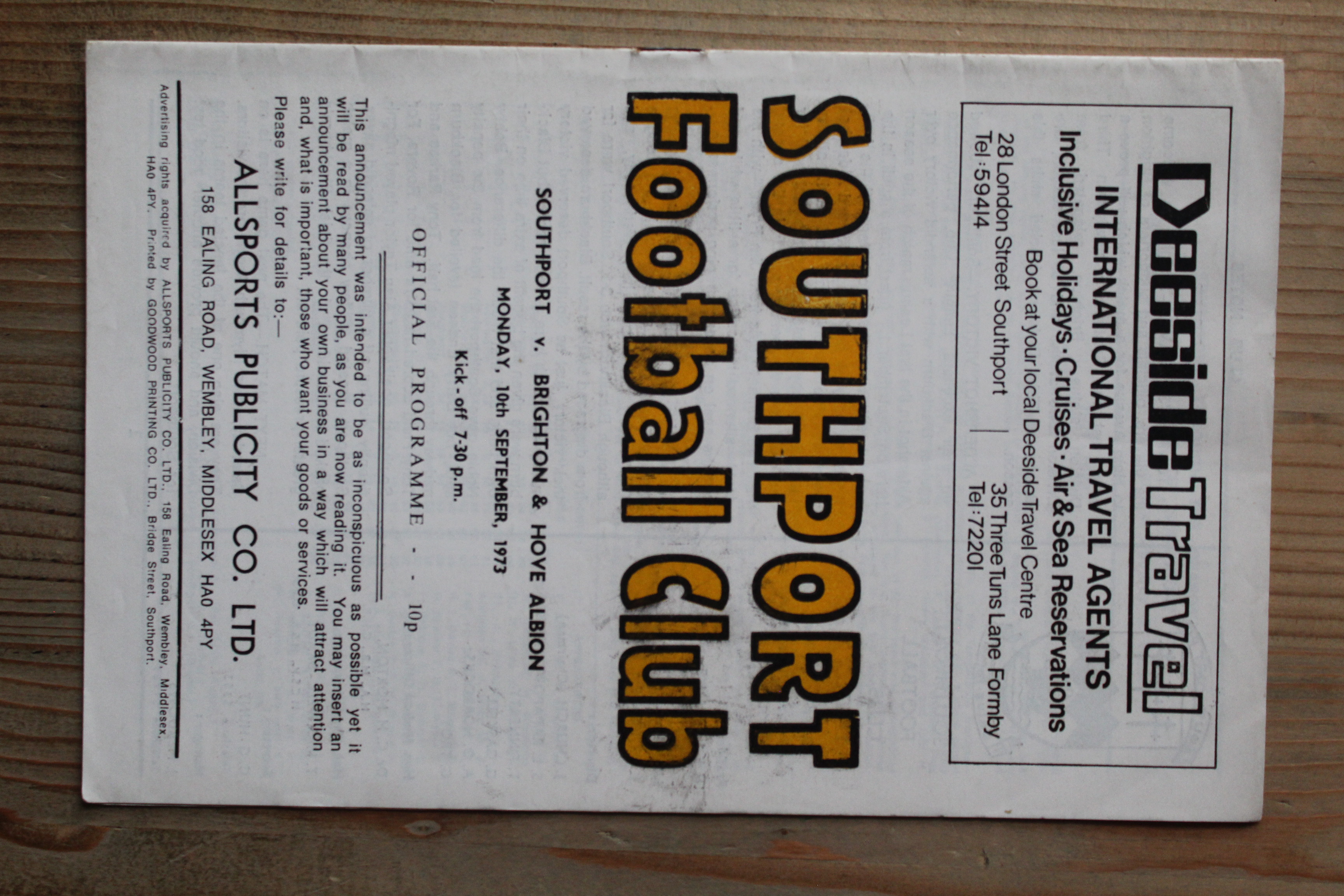 Southport v Brighton & Hove Albion FC