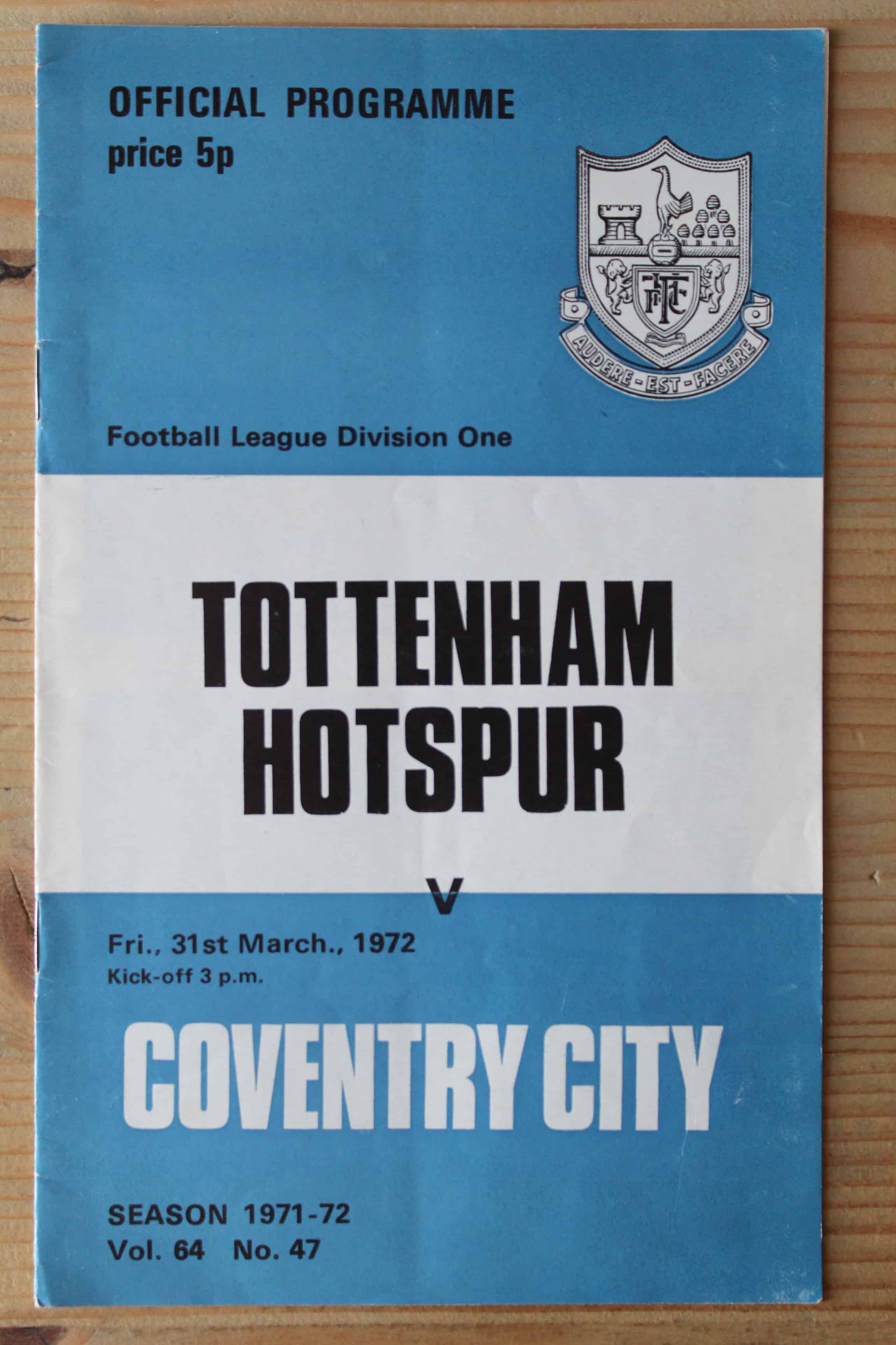 Tottenham Hotspur FC v Coventry City FC