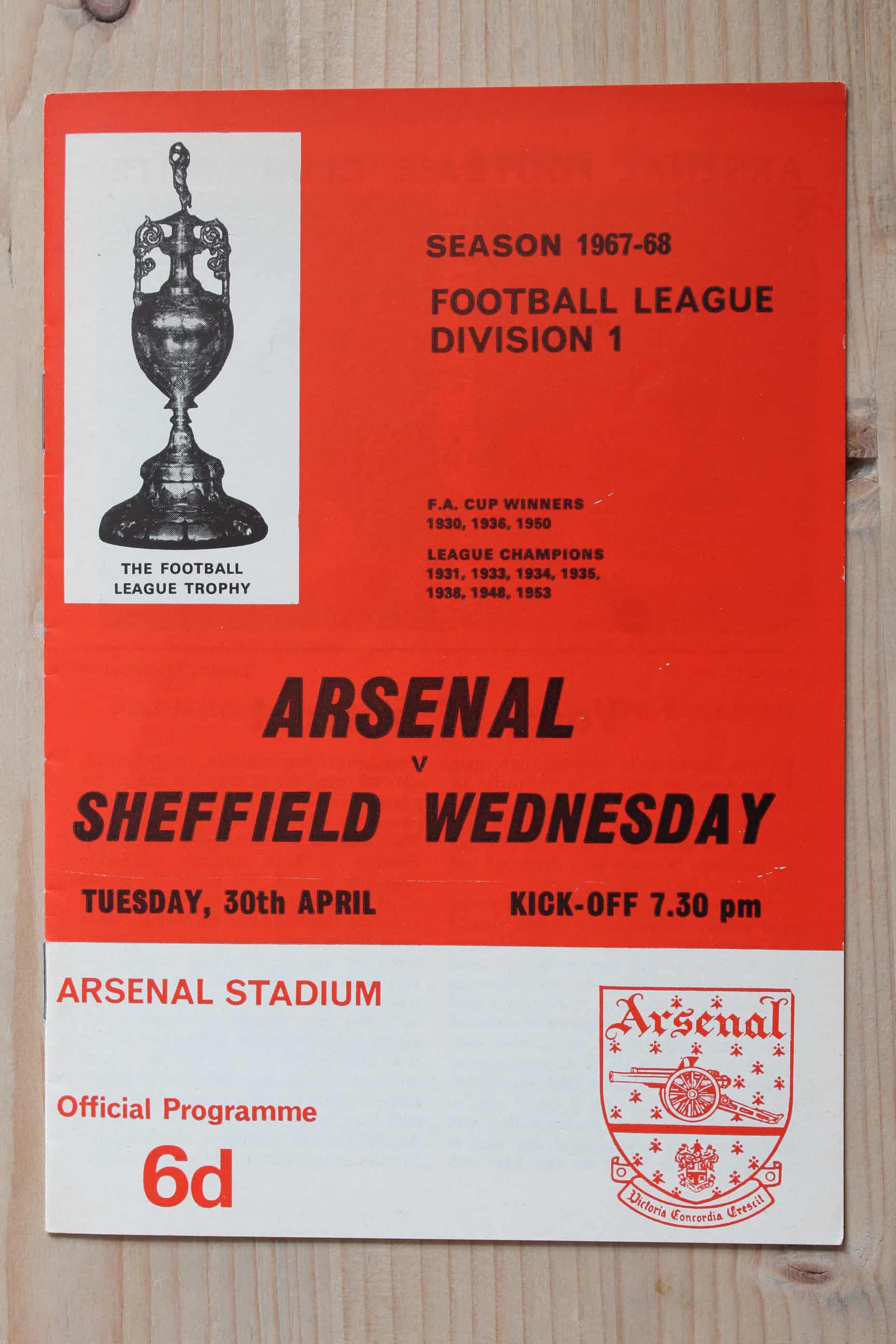 Arsenal FC v Sheffield Wednesday FC 