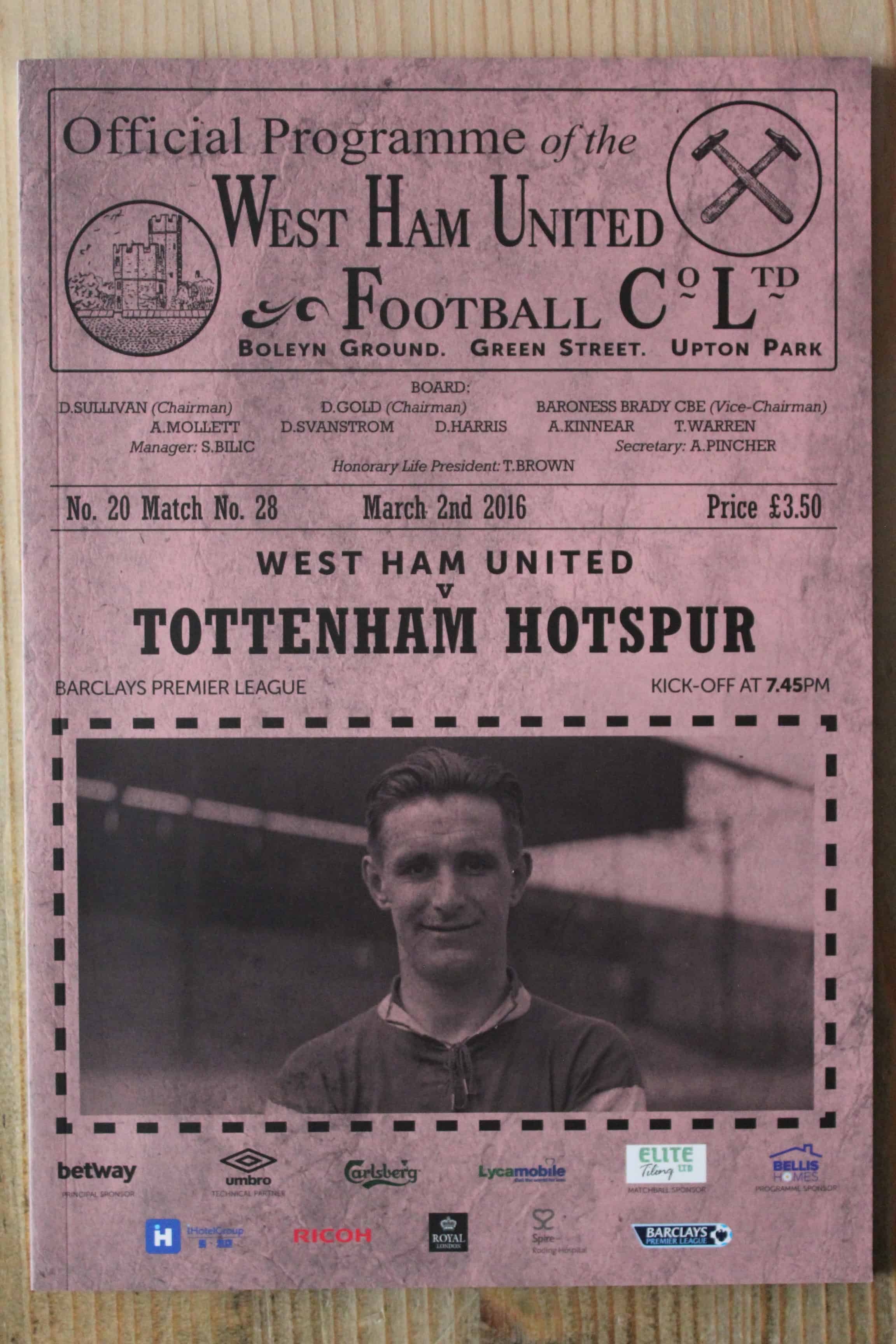 West Ham United FC v Tottenham Hotspur FC