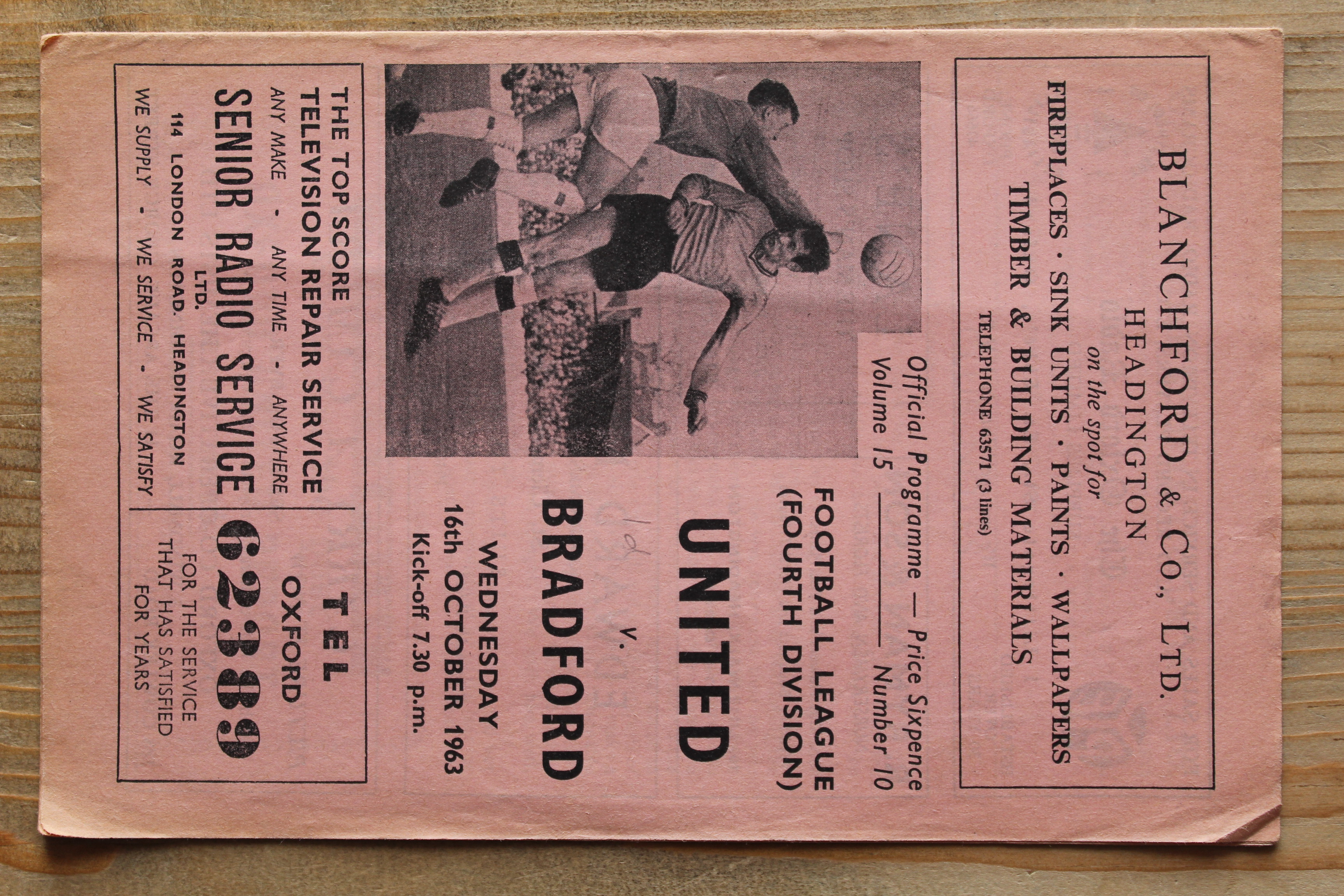 Oxford United FC v Bradford Park Avenue
