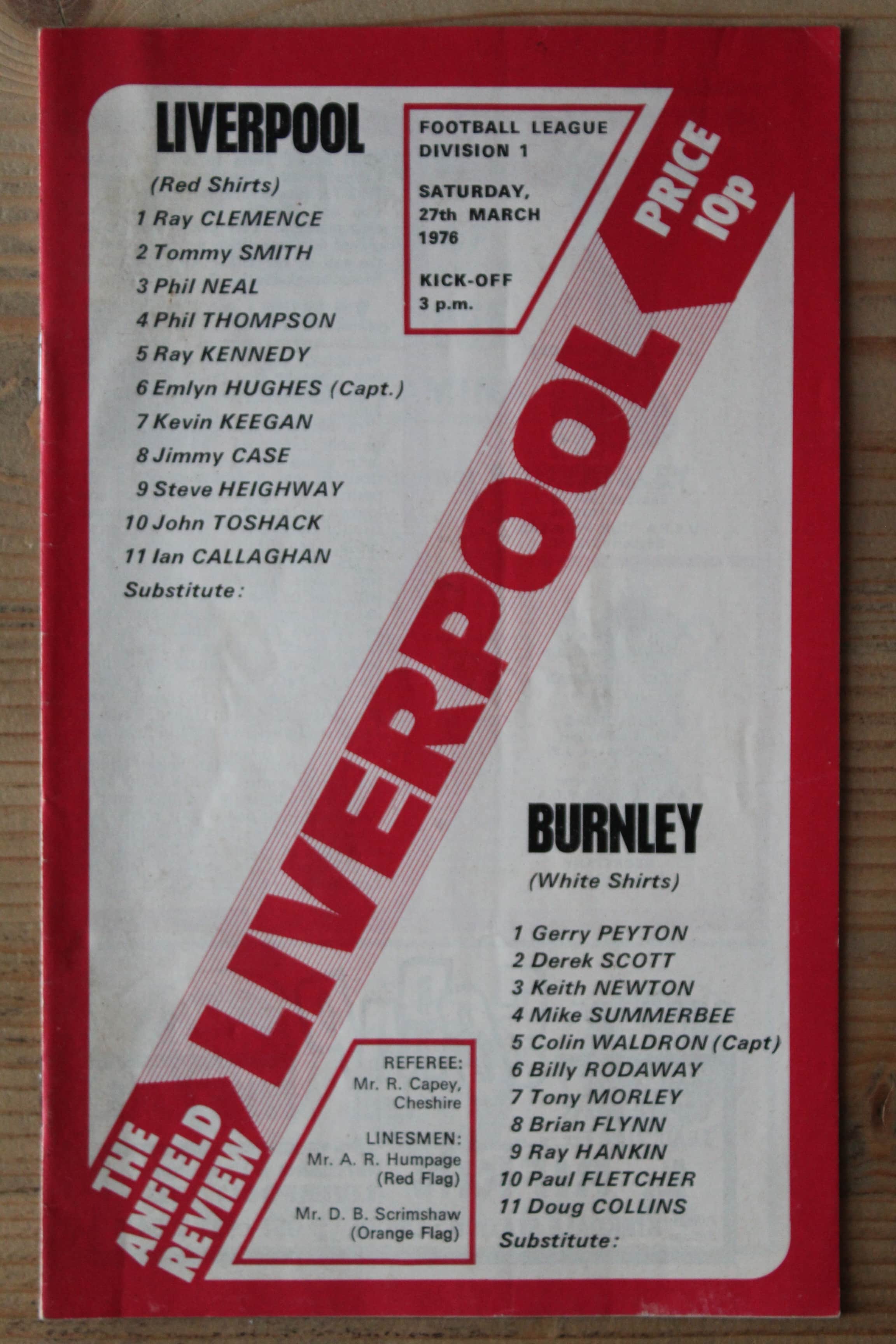 Liverpool FC v Burnley FC