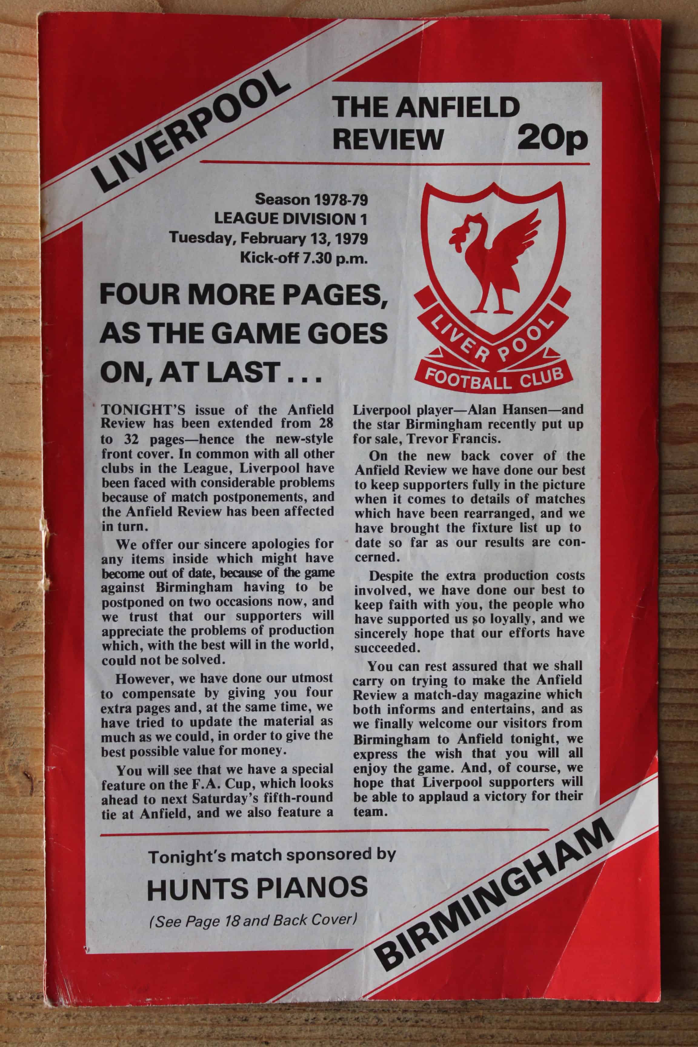 Liverpool FC v Birmingham City FC