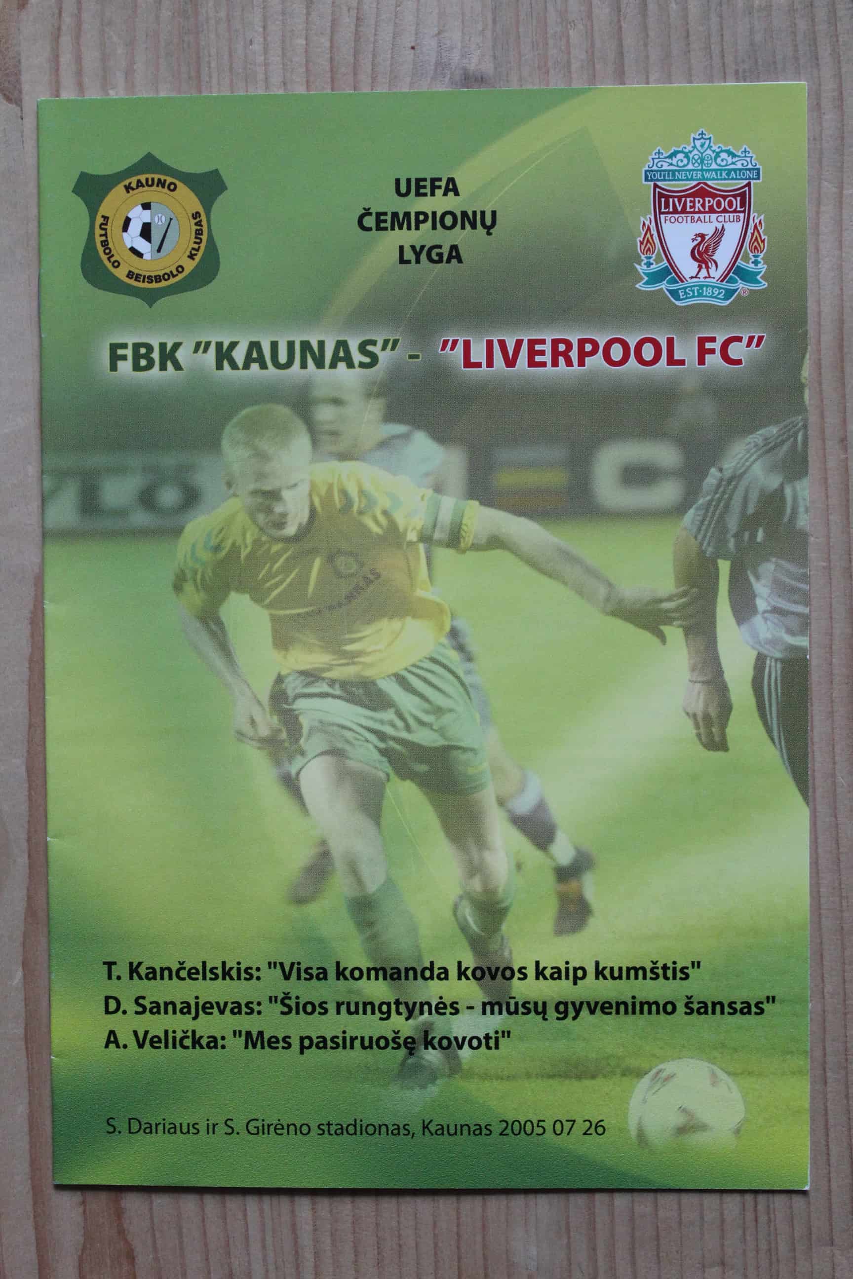 FBK Kaunas v Liverpool FC