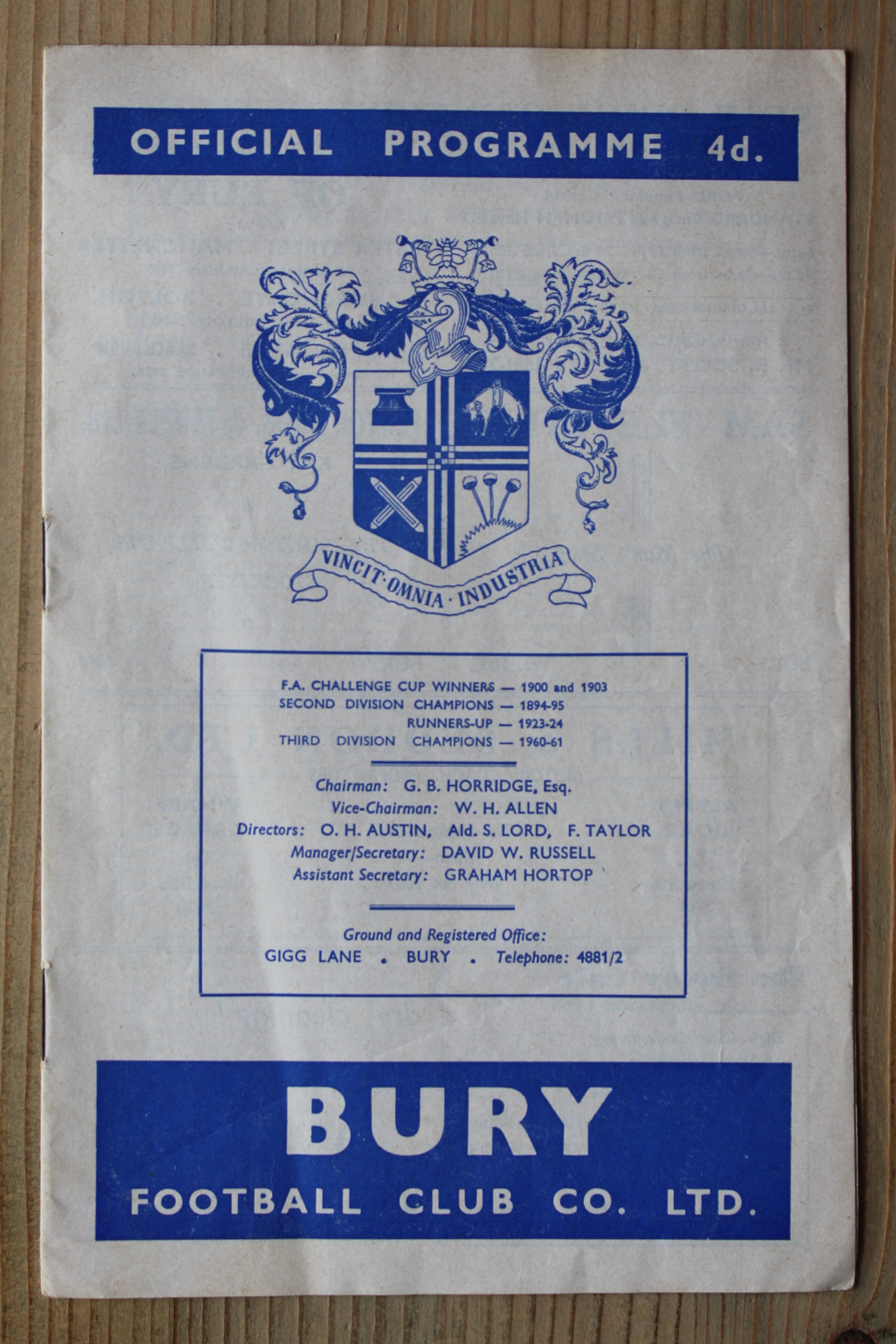 Bury FC v Brighton & Hove Albion FC