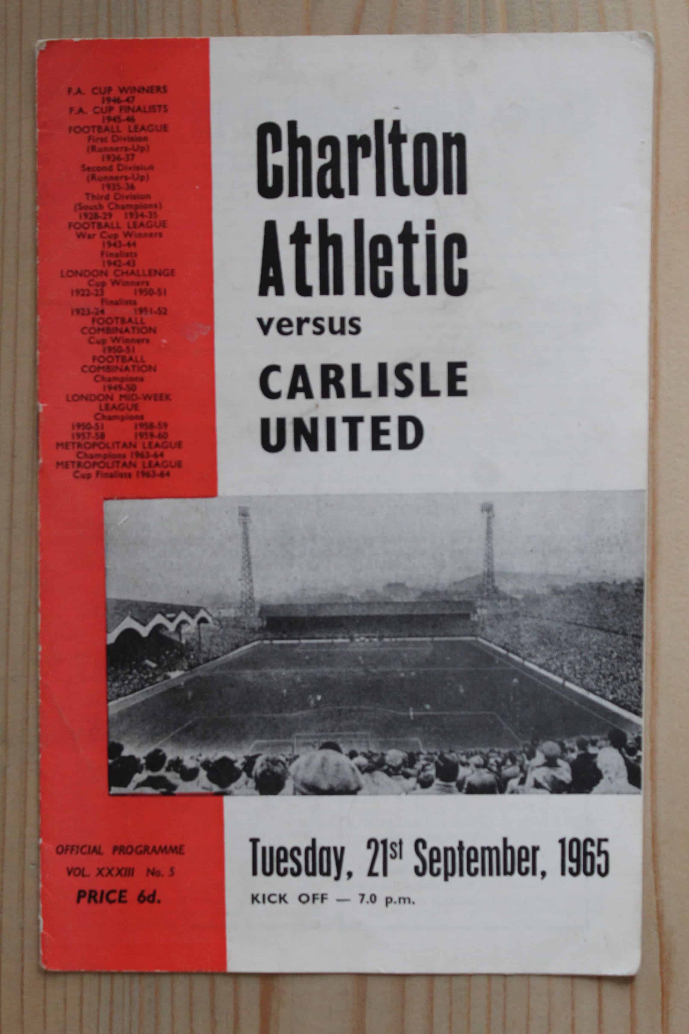 Charlton Athletic FC v Carlisle United FC