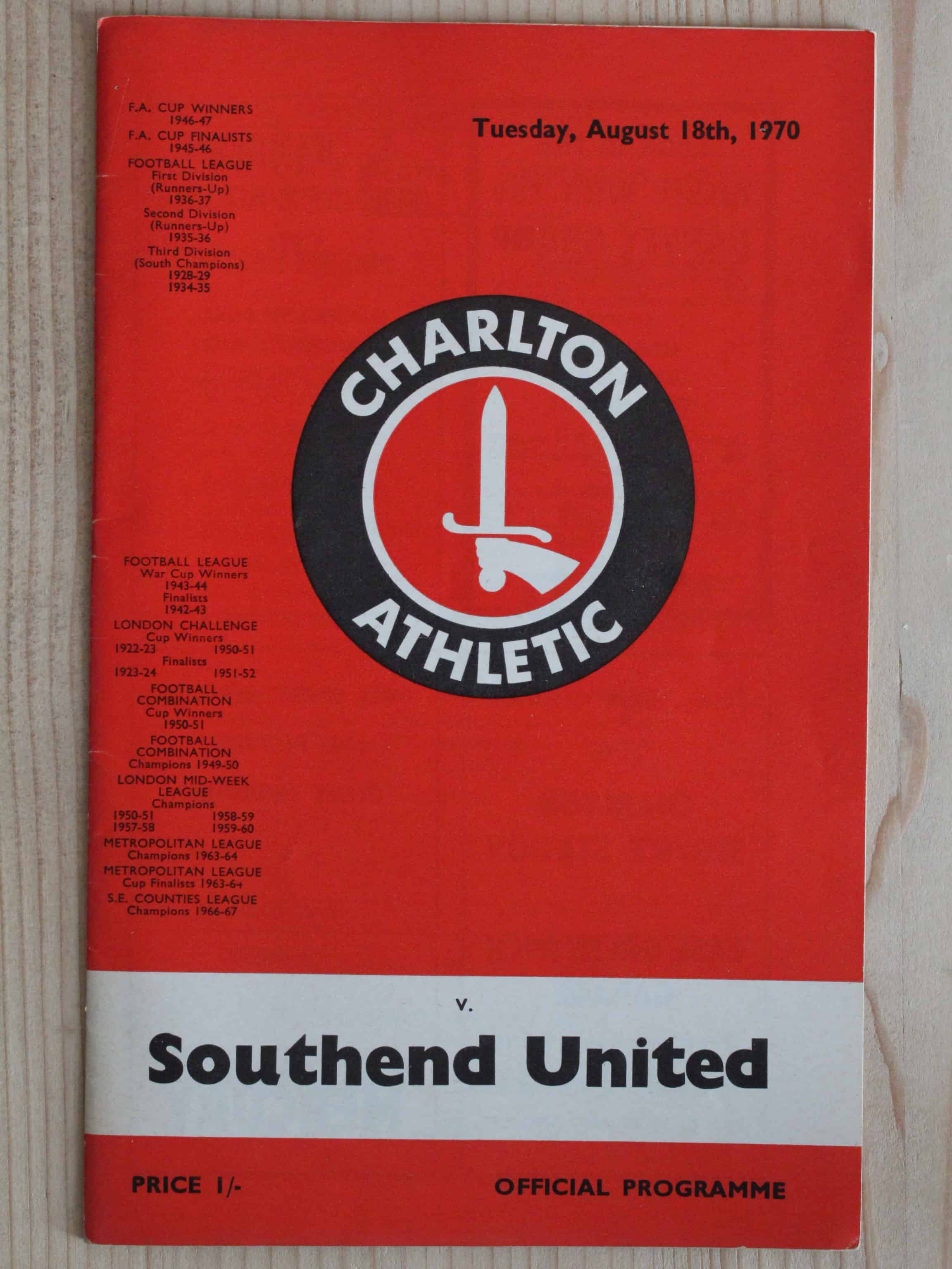 Charlton Athletic FC v Southend United FC