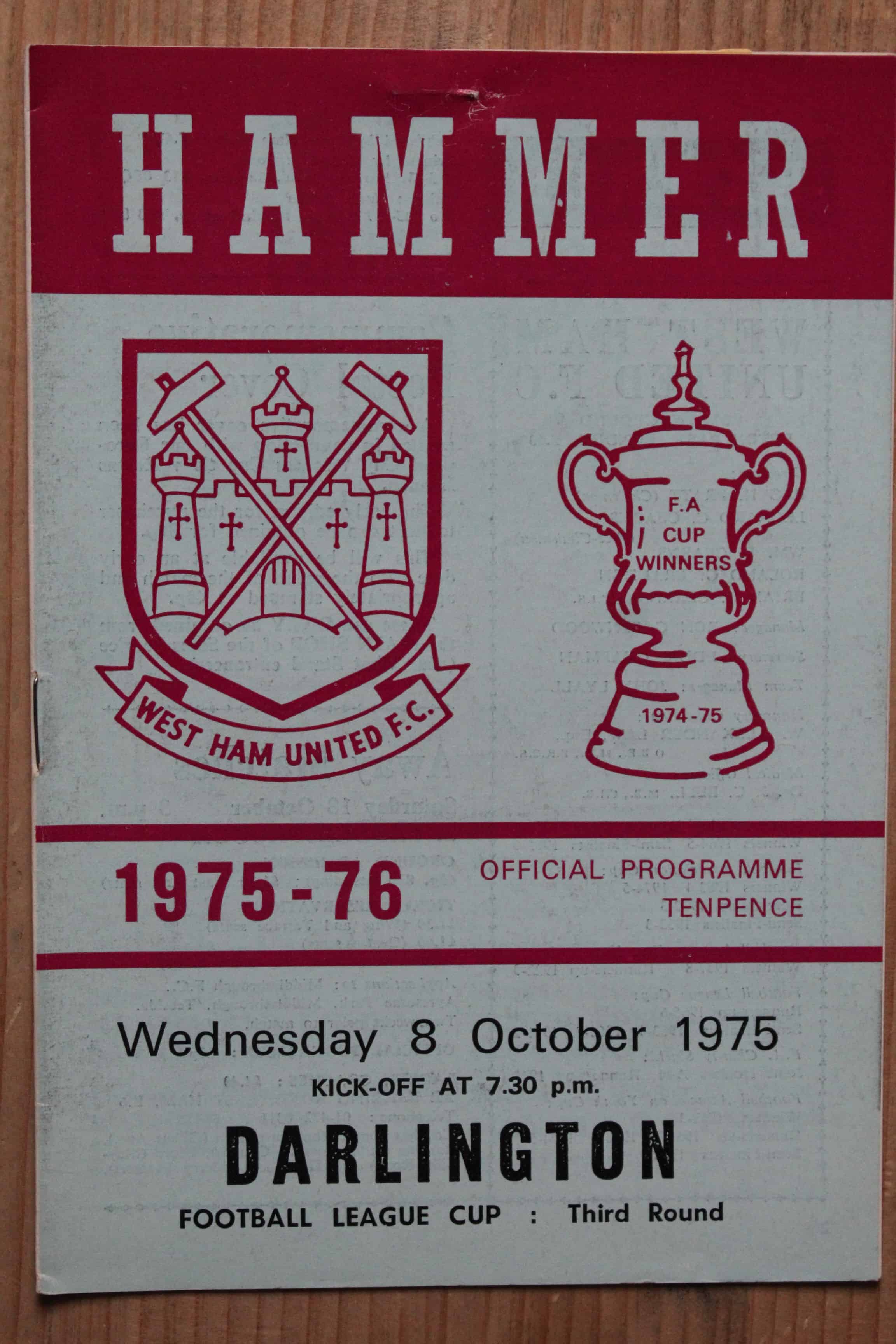 West Ham United FC v Darlington FC