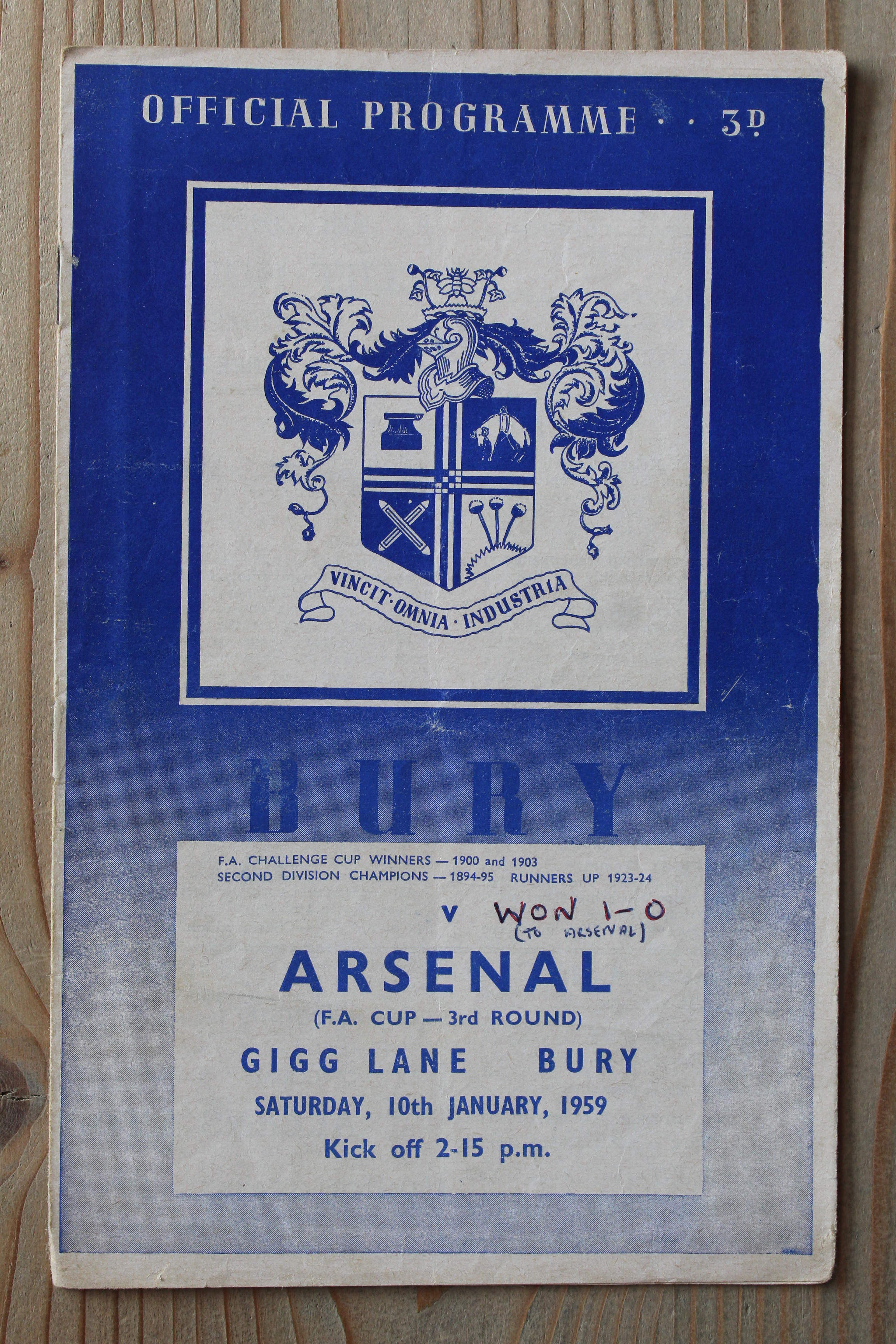 Bury FC v Arsenal FC