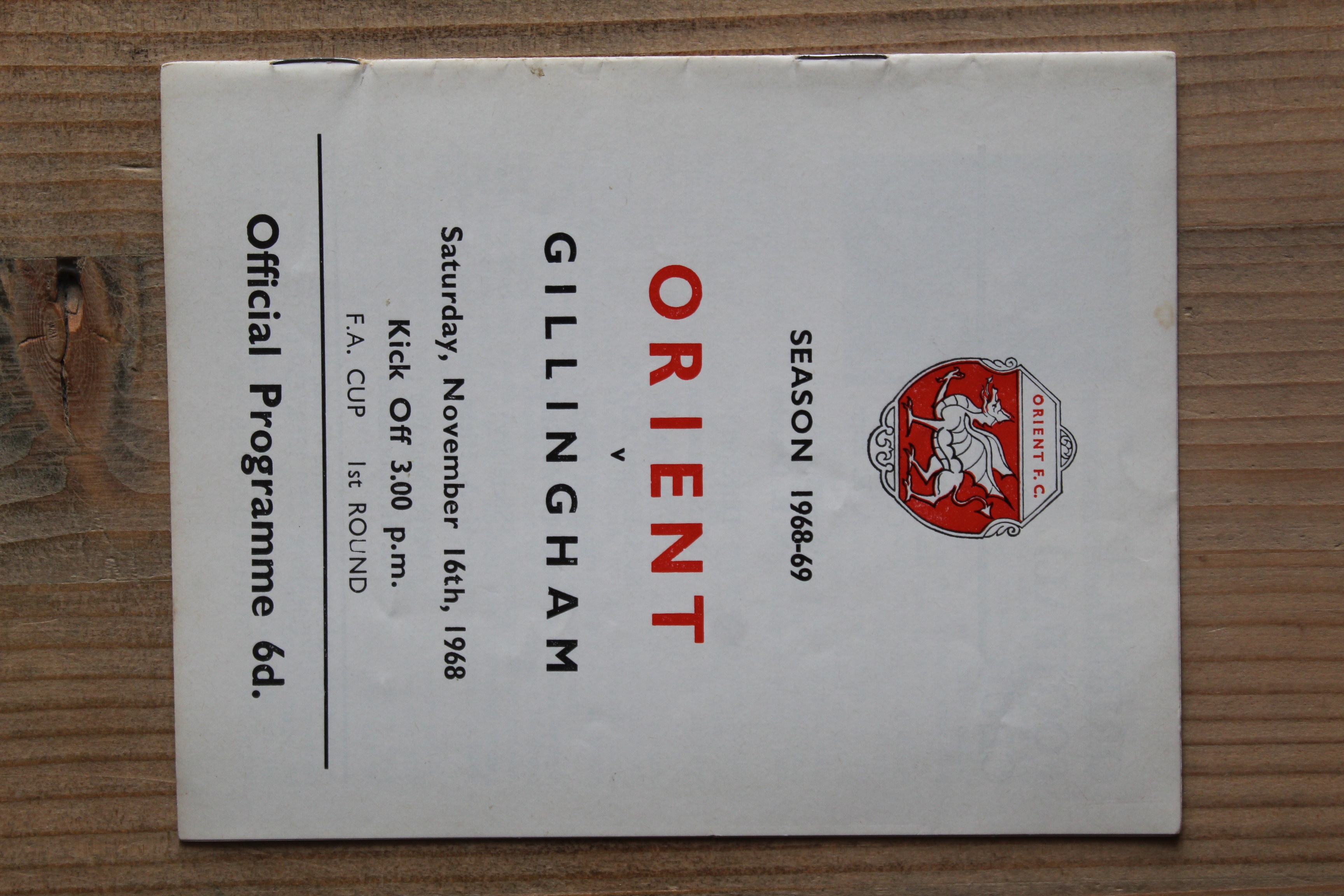 Orient v Gillingham FC