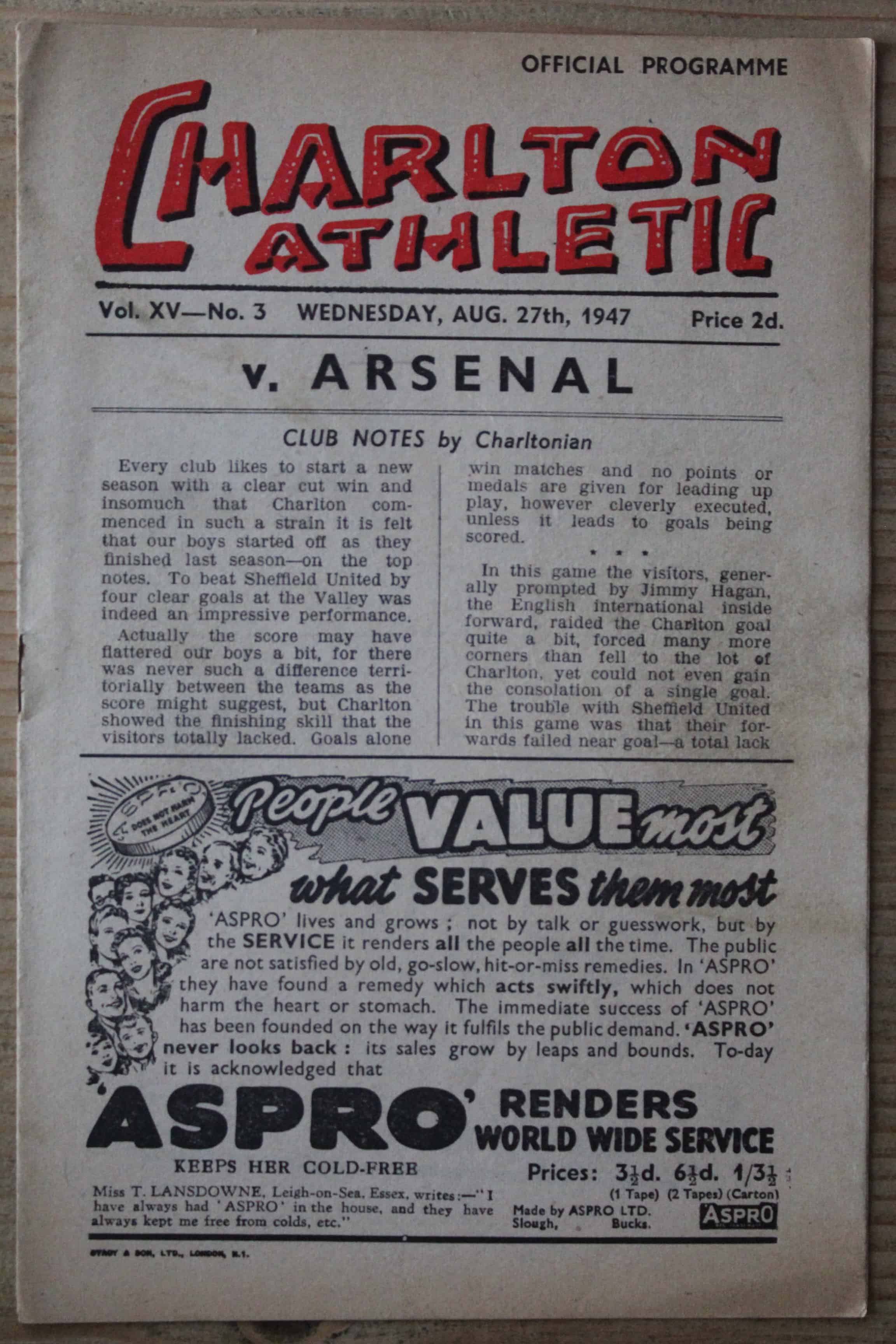 Charlton Athletic FC v Arsenal FC