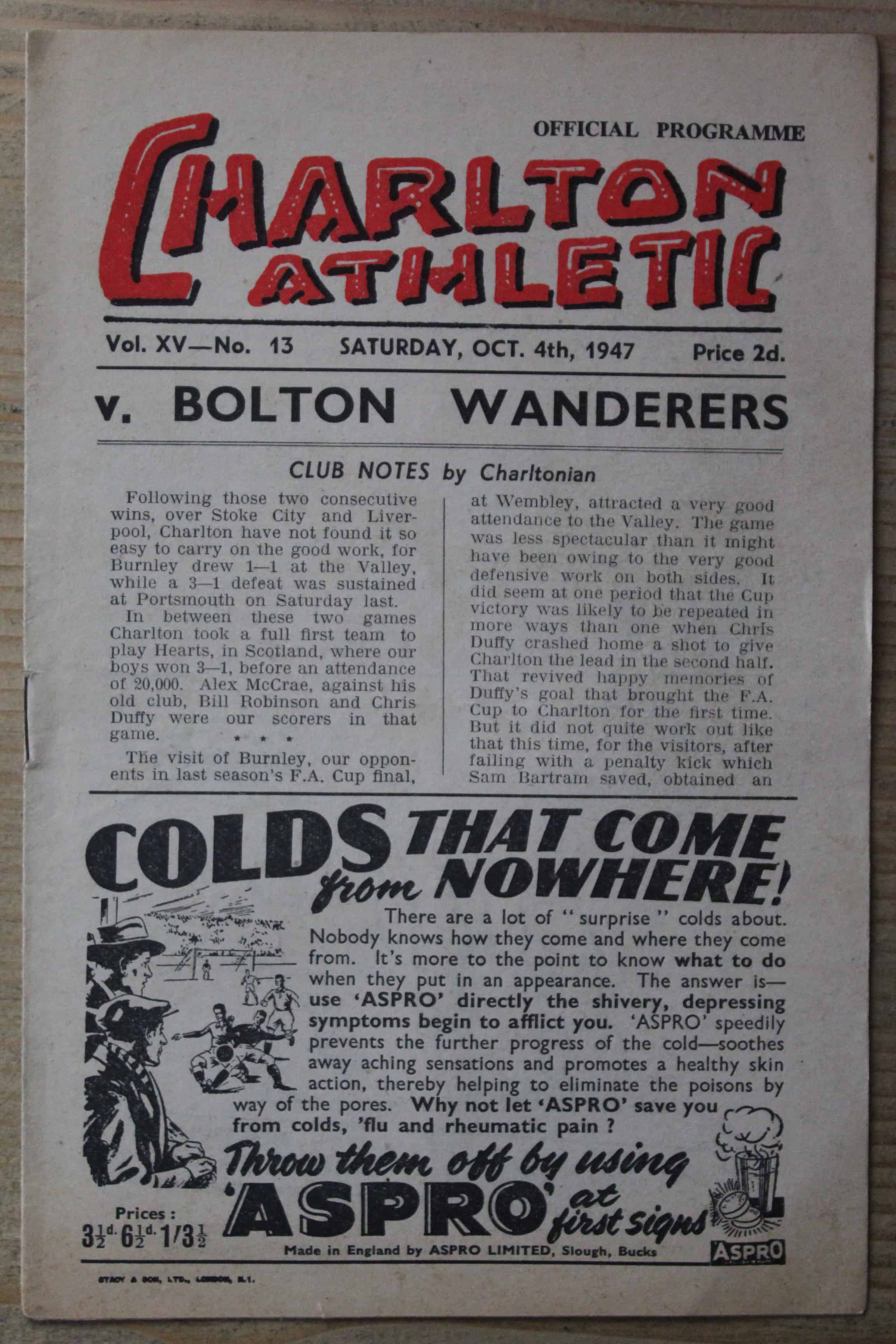 Charlton Athletic FC v Bolton Wanderers FC