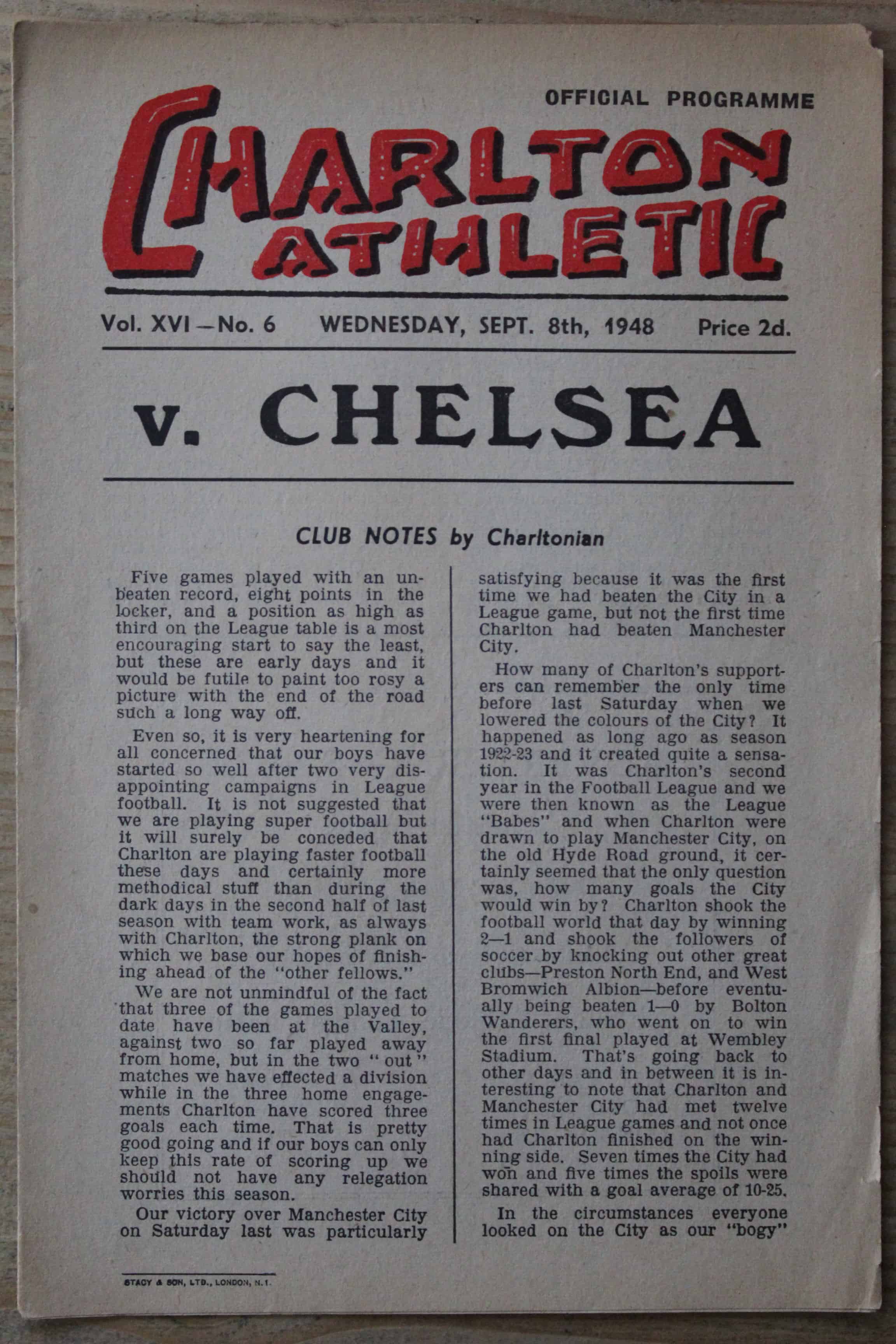 Charlton Athletic FC v Chelsea FC