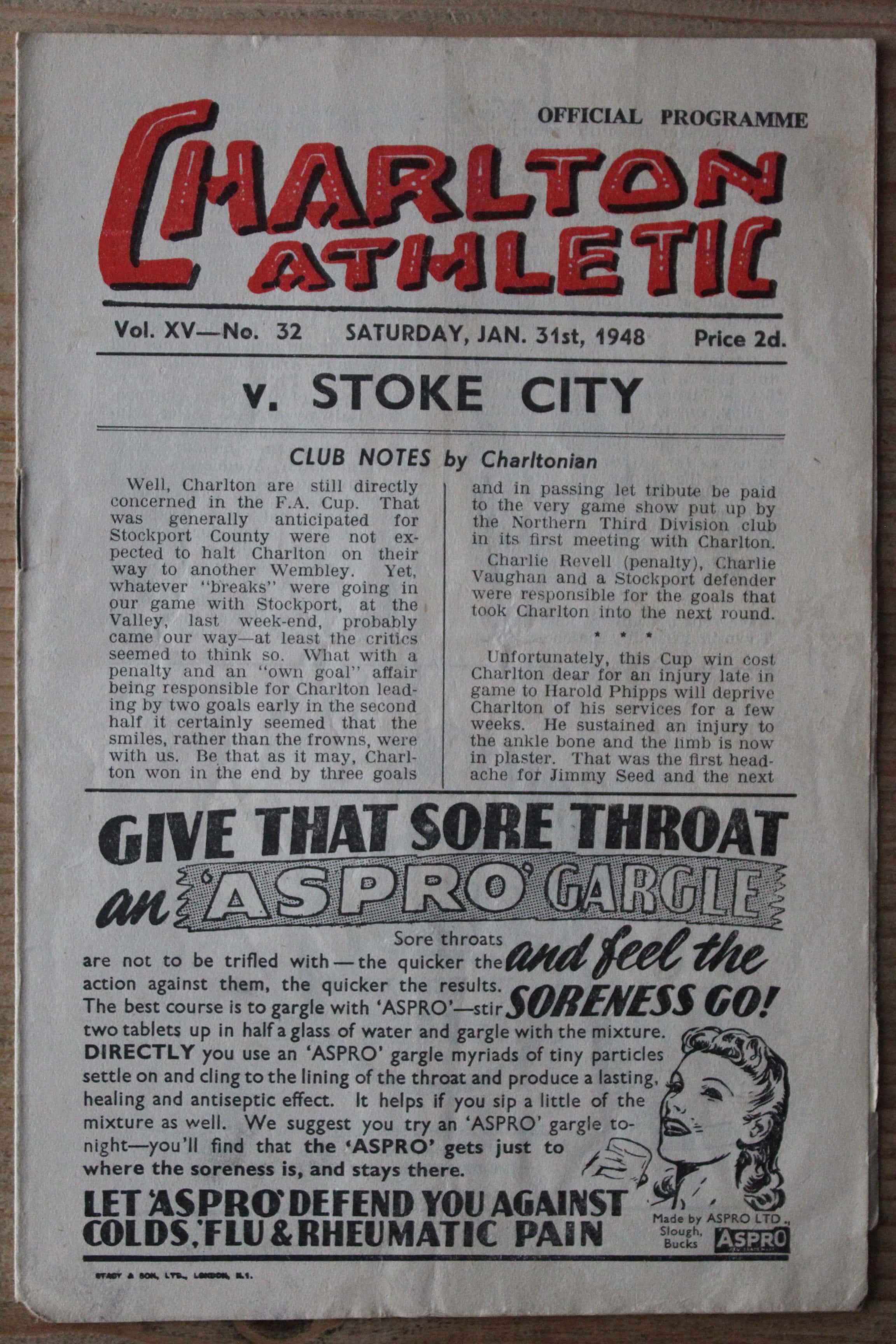 Charlton Athletic FC v Stoke City FC