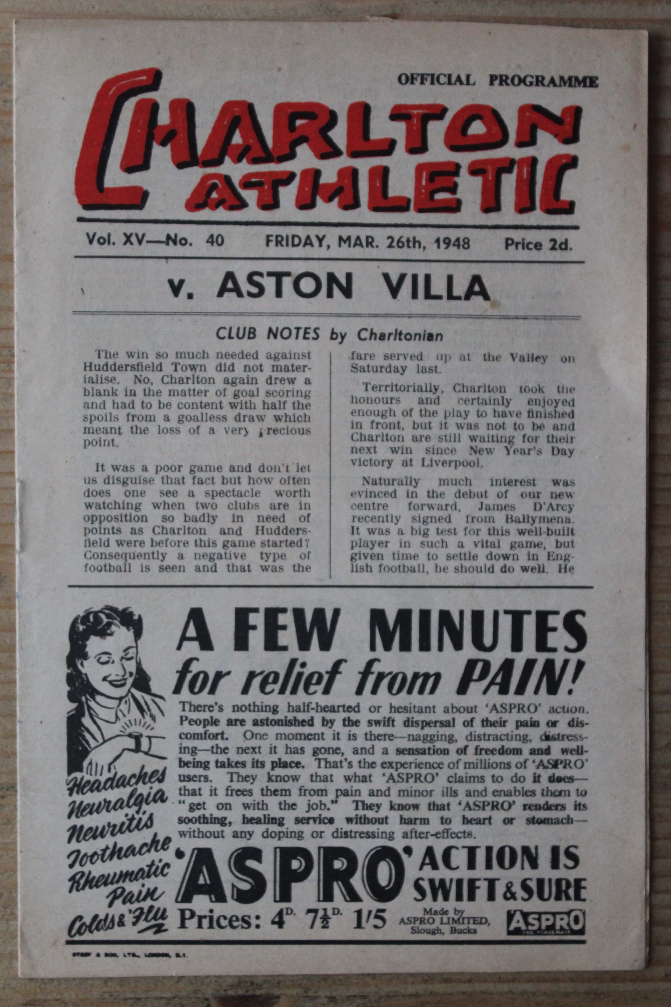 Charlton Athletic FC v Aston Villa FC