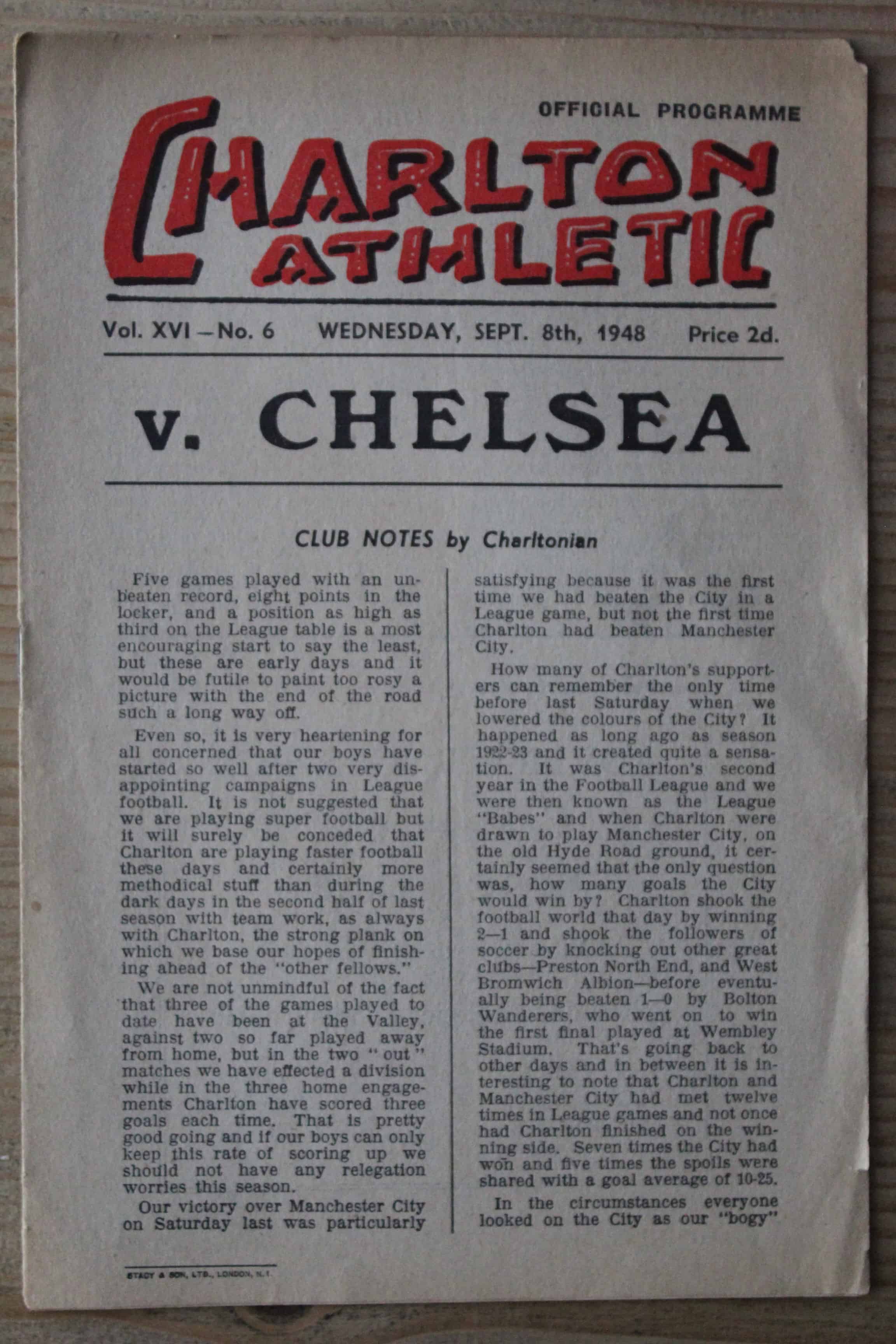 Charlton Athletic FC v Chelsea FC