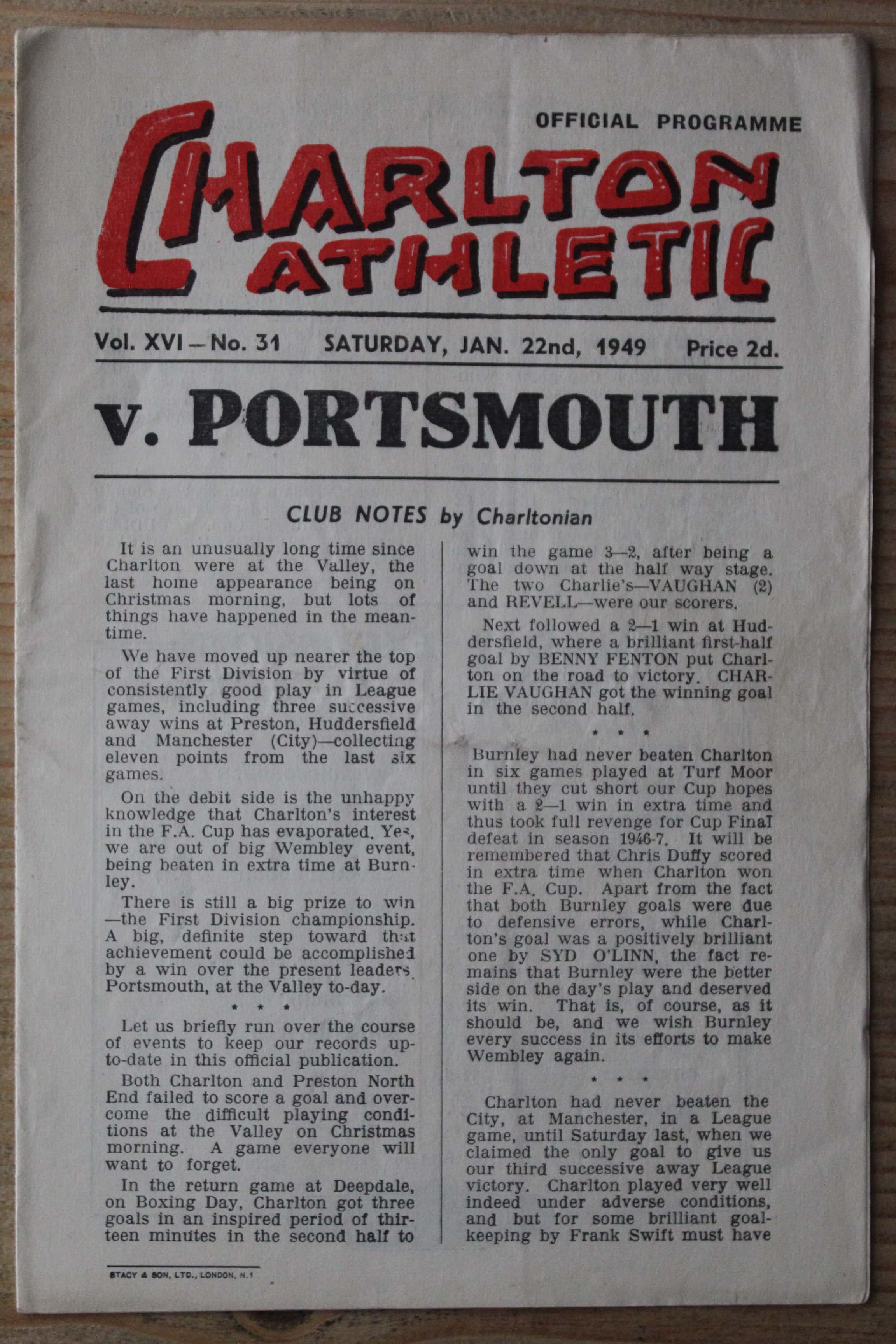 Charlton Athletic FC v Portsmouth FC