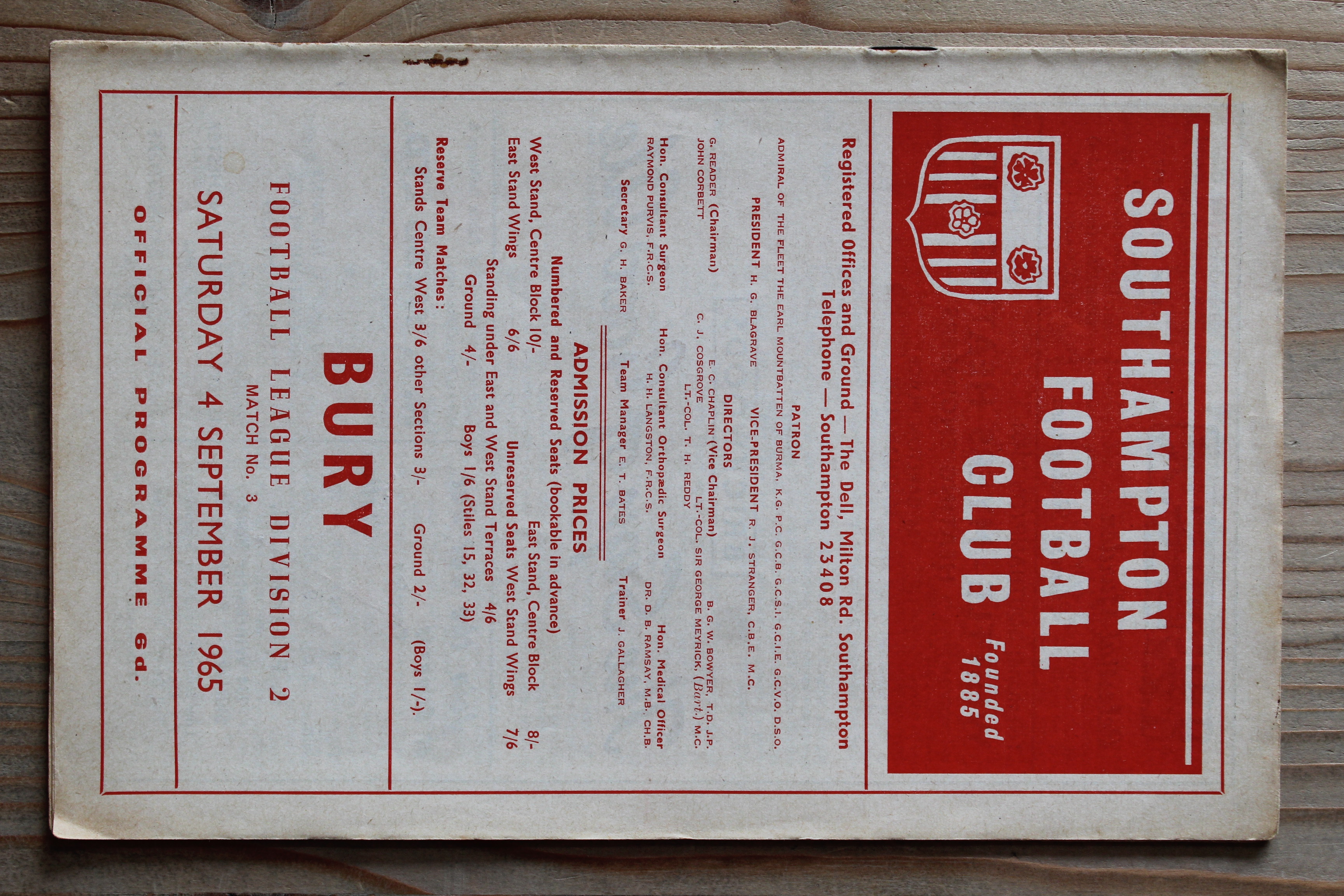 Southampton FC v Bury FC