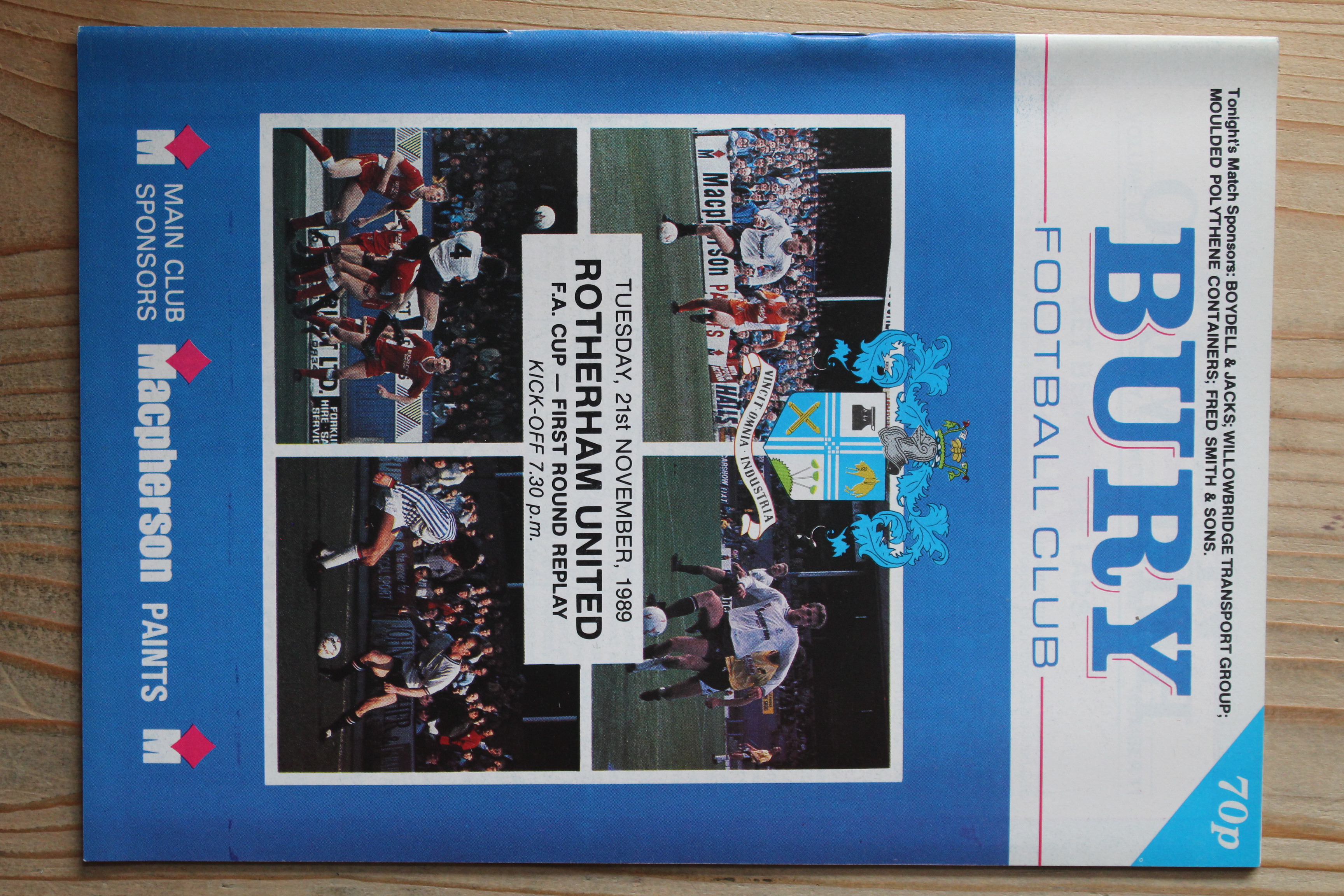 Bury FC v Rotherham United FC