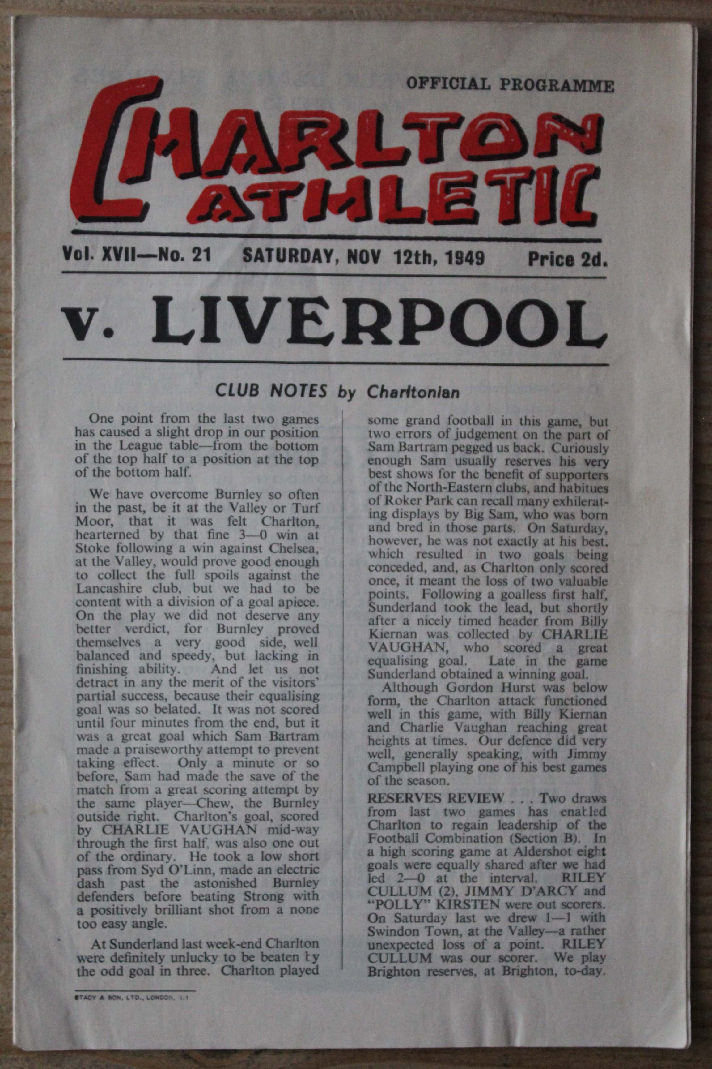 Charlton Athletic FC v Liverpool FC