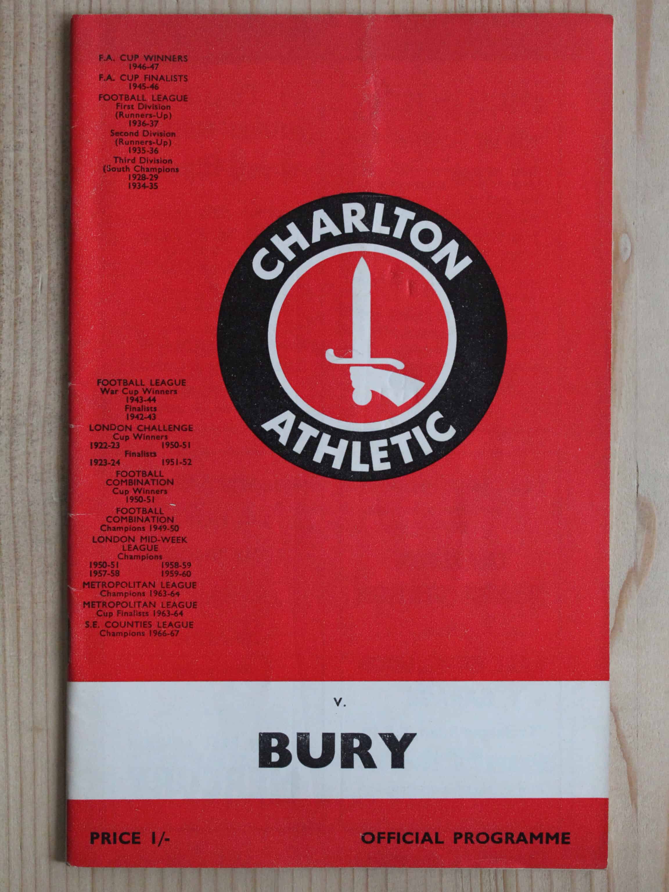 Charlton Athletic FC v Bury FC