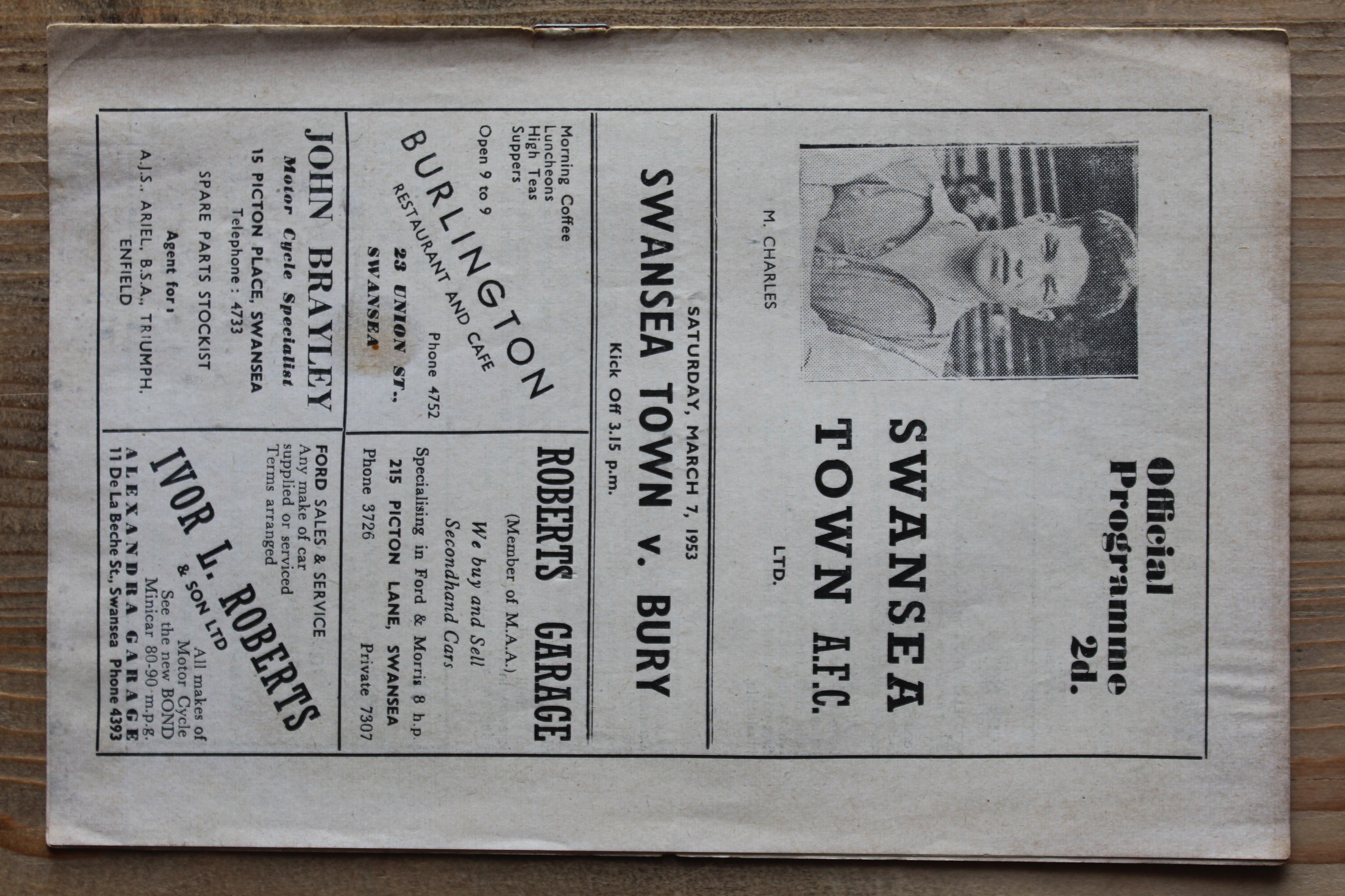 Swansea Town v Bury FC
