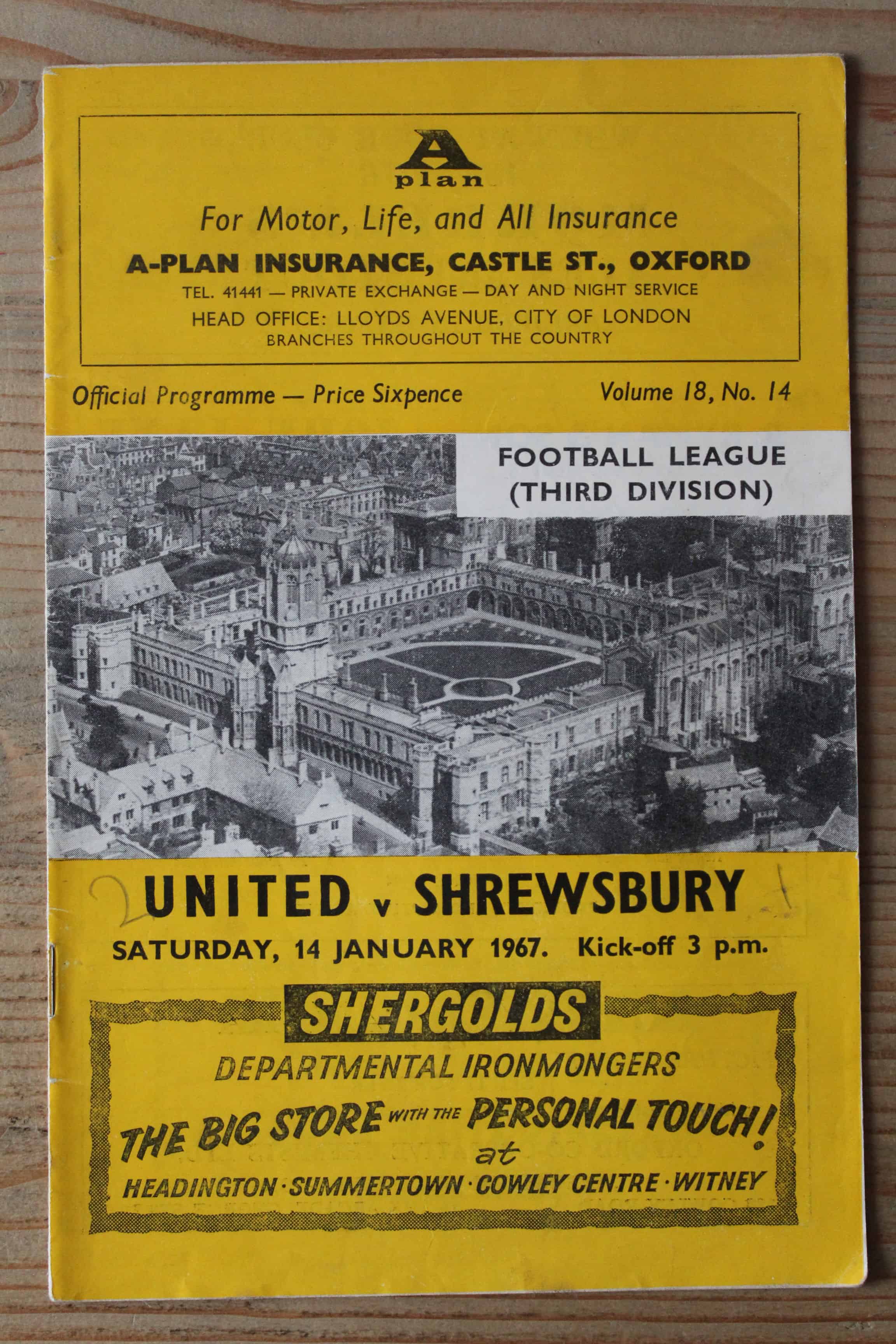 Oxford United FC v Shrewsbury Town FC