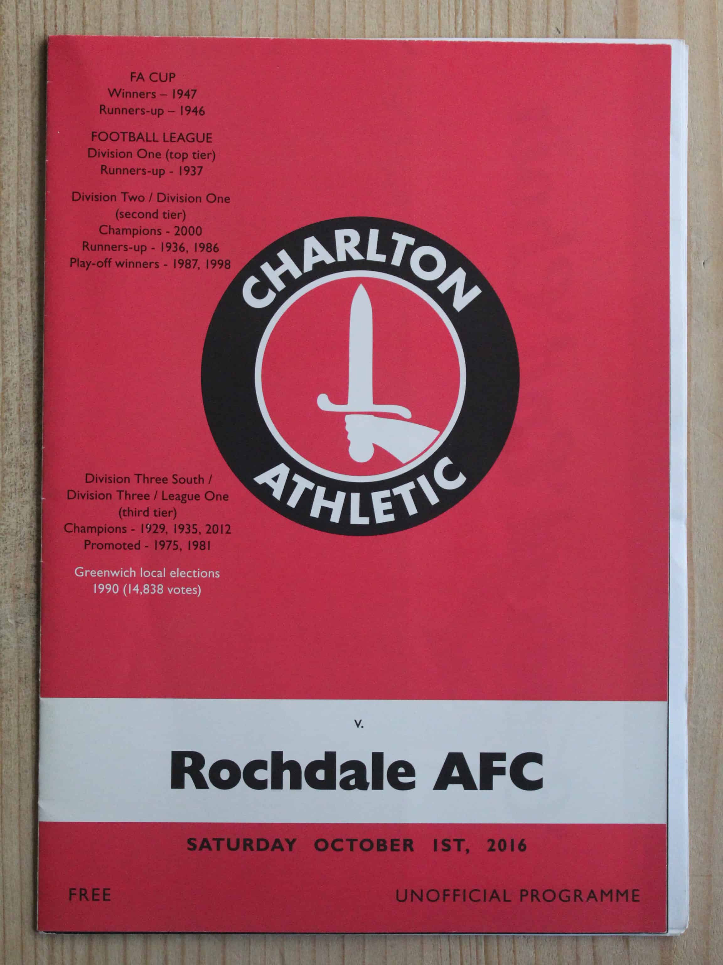 Charlton Athletic FC v Rochdale FC