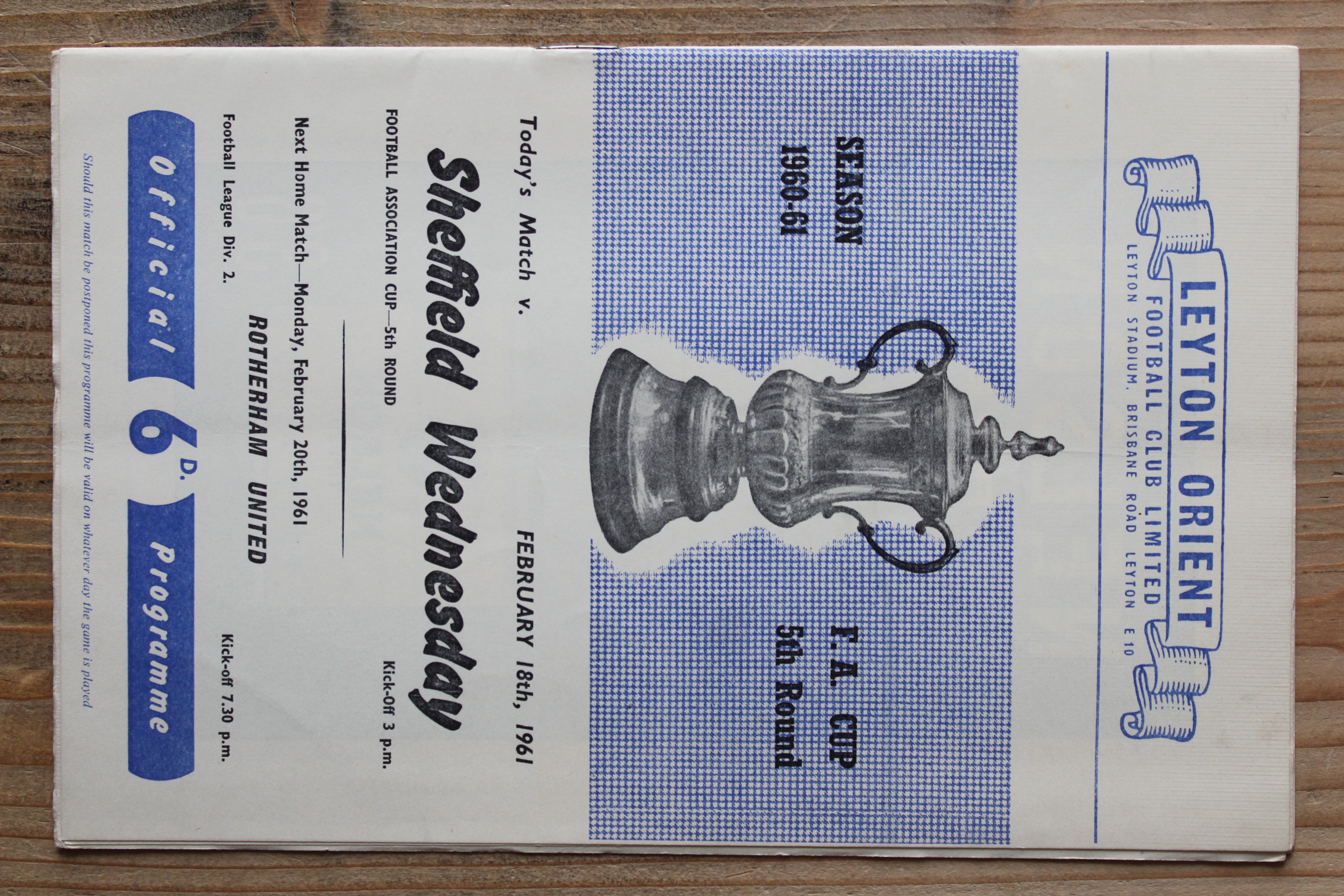 Leyton Orient FC v Sheffield Wednesday FC 