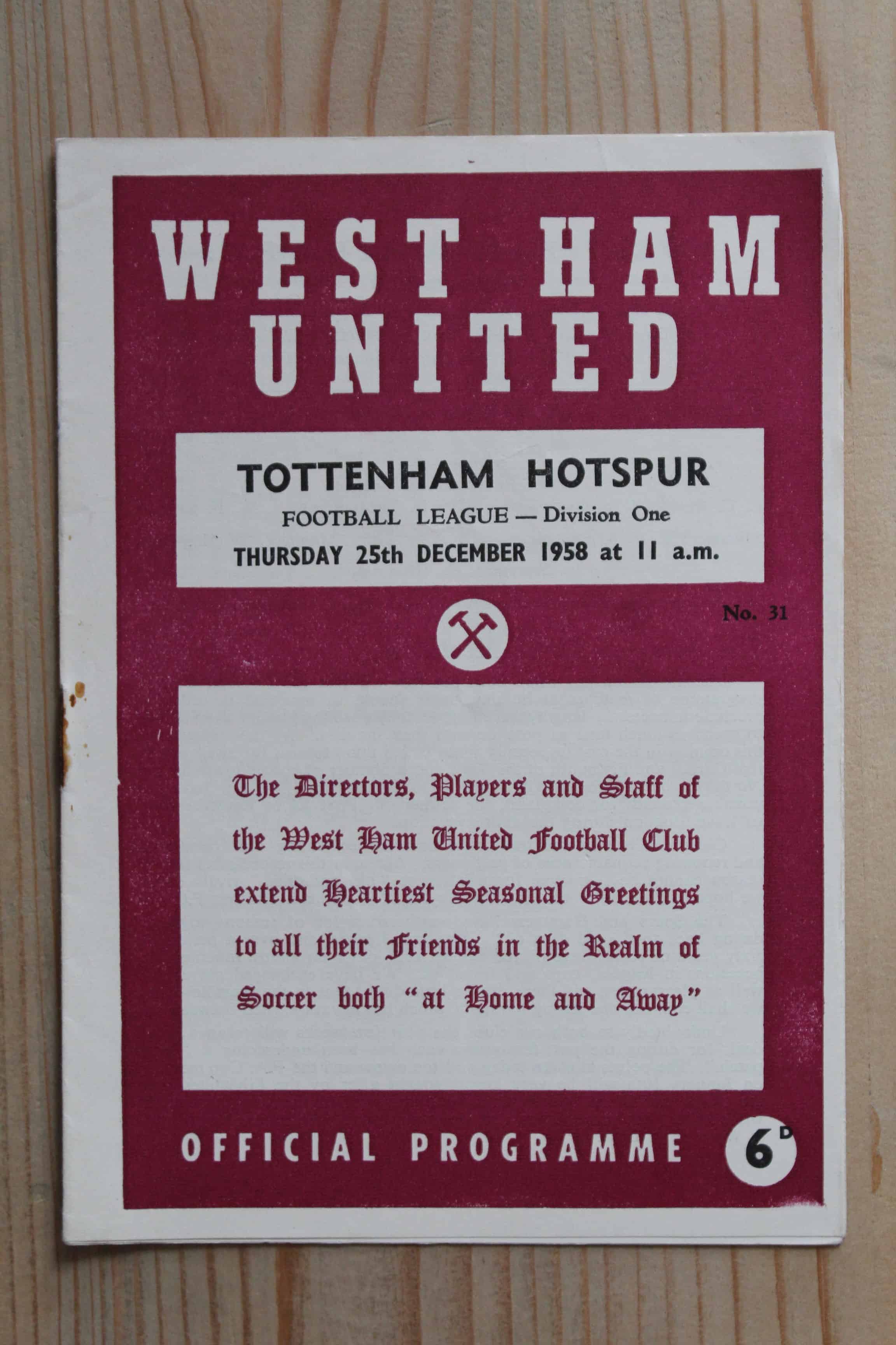 West Ham United FC v Tottenham Hotspur FC